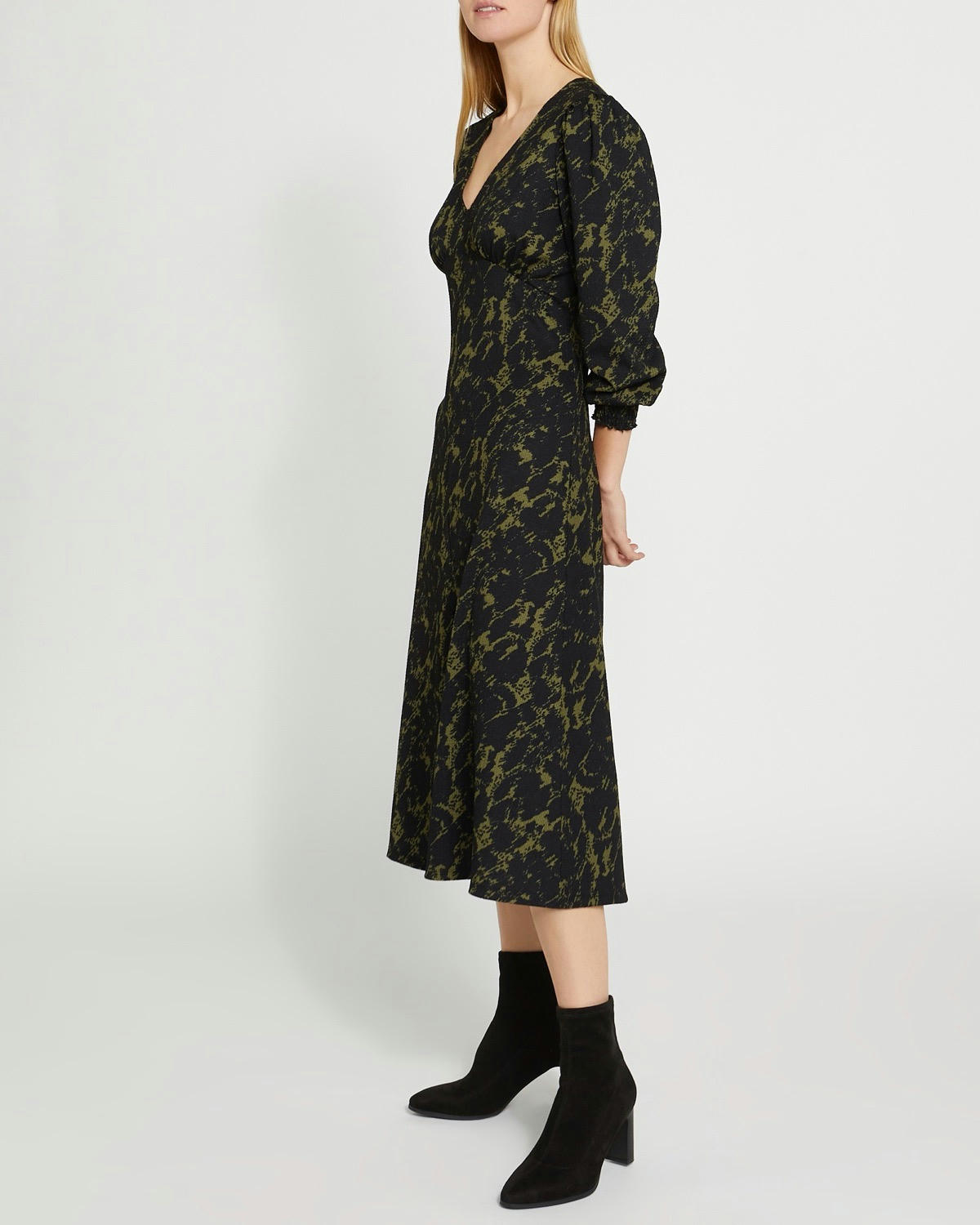 Midi Jersey V-Neck Dress