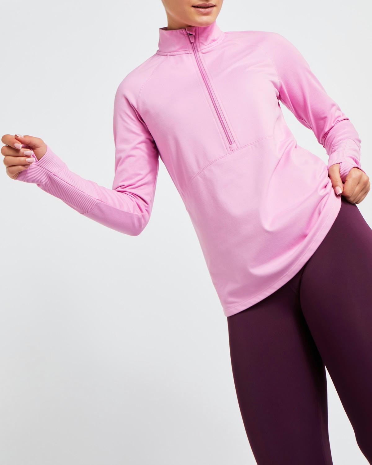 Long-Sleeved Half-Zip Top