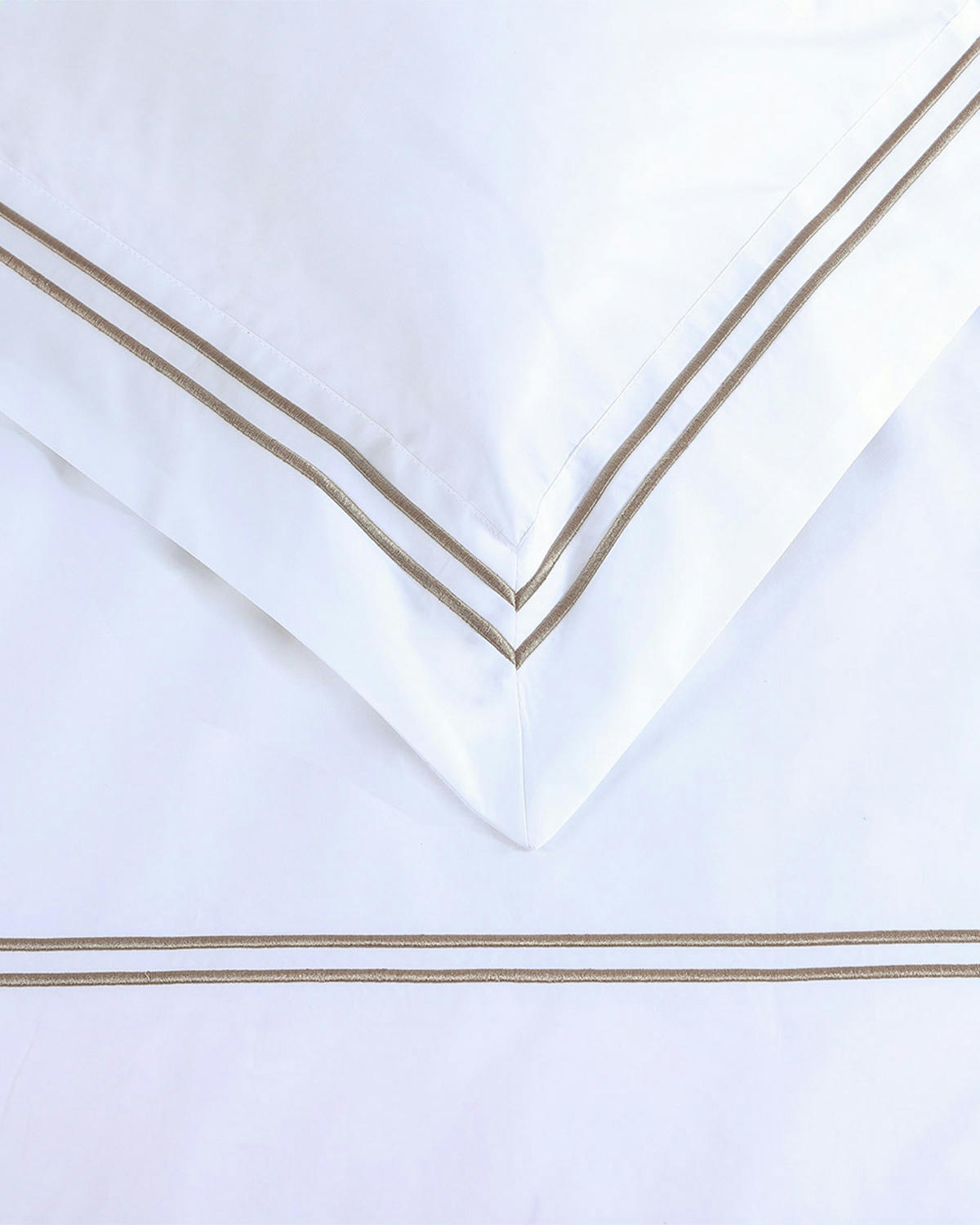 Francis Brennan the Collection Mink Double Stripe Duvet Cover