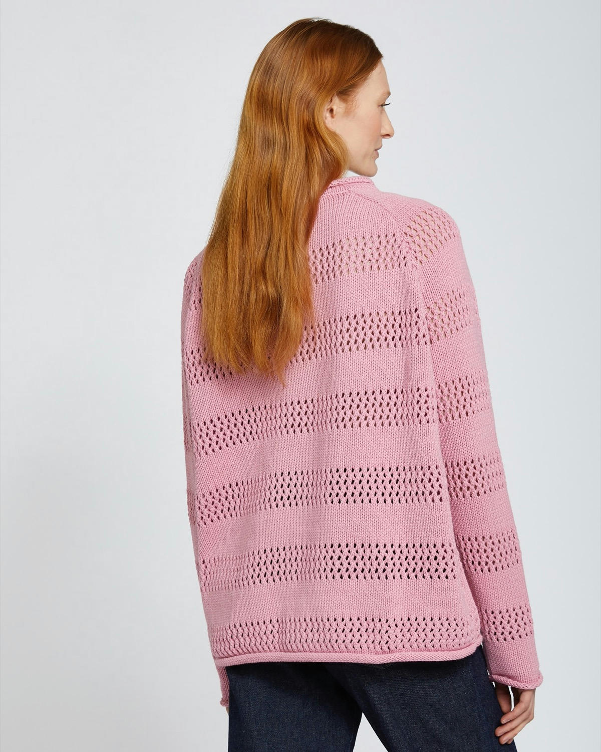Carolyn Donnelly The Edit Lacey Cotton Blend Stitch Sweater
