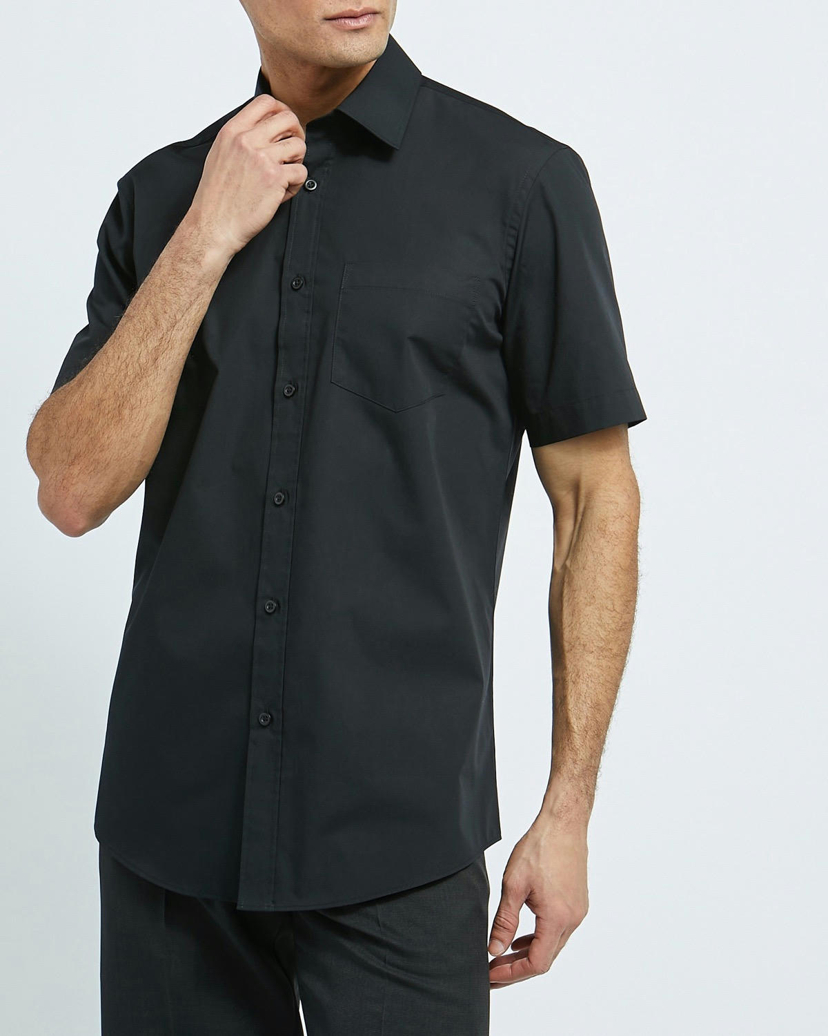 Regular Fit Short-Sleeved Cotton Rich Shirt