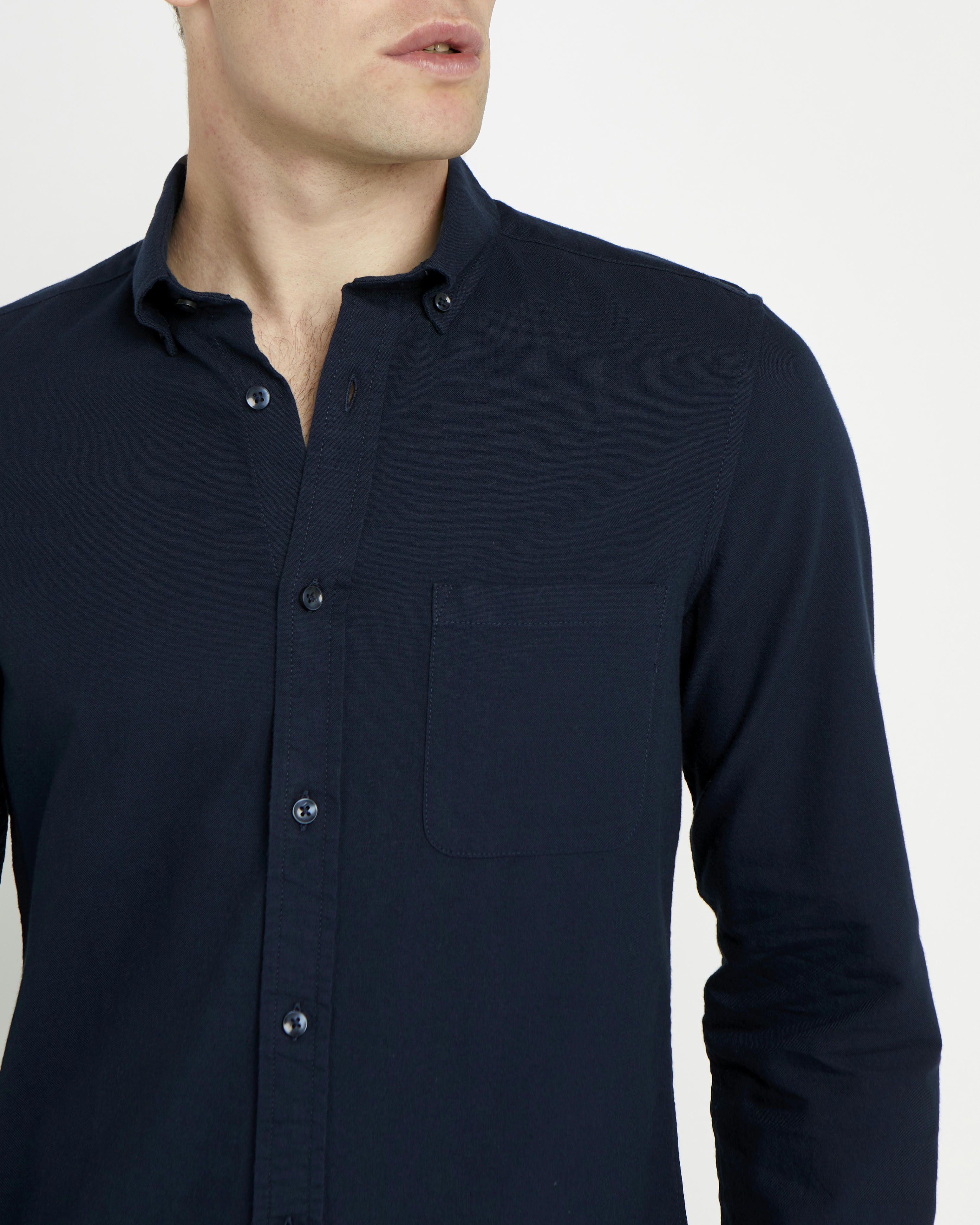 Slim Fit Long-Sleeved Cotton Oxford Shirt