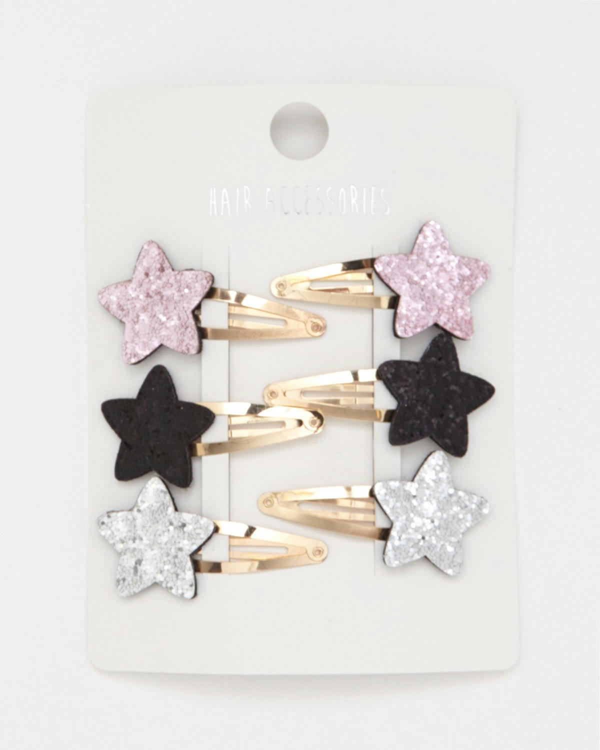 Star Snap Hair Clips (Pack Of 6)