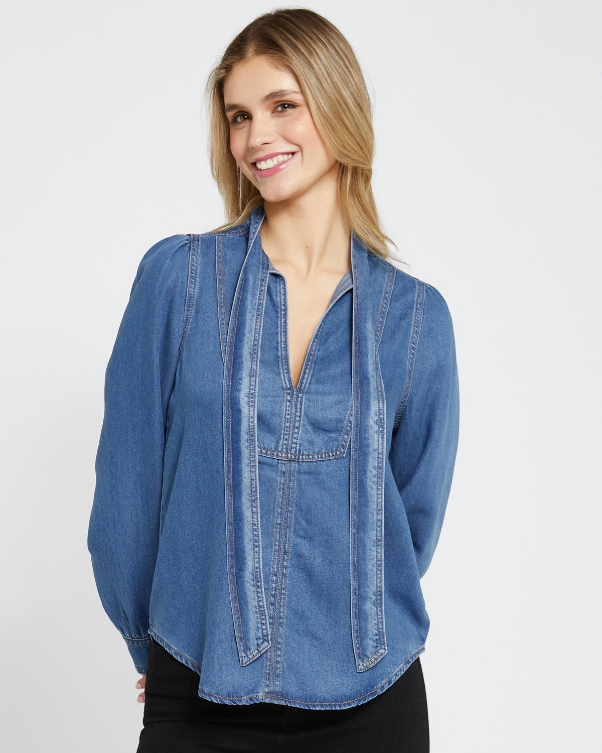 Savida Hazel Tie Neck Blouse