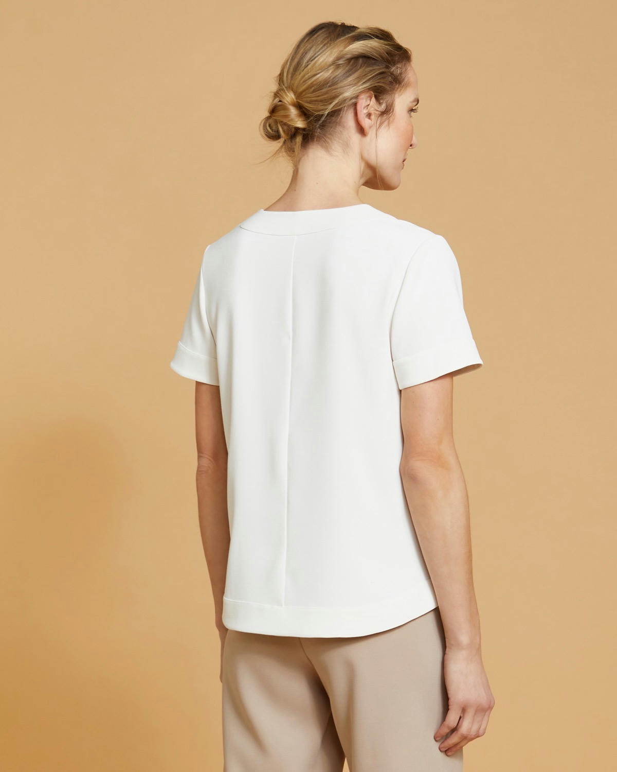 Paul Costelloe Living Studio Ivory Shell V-Neck Top