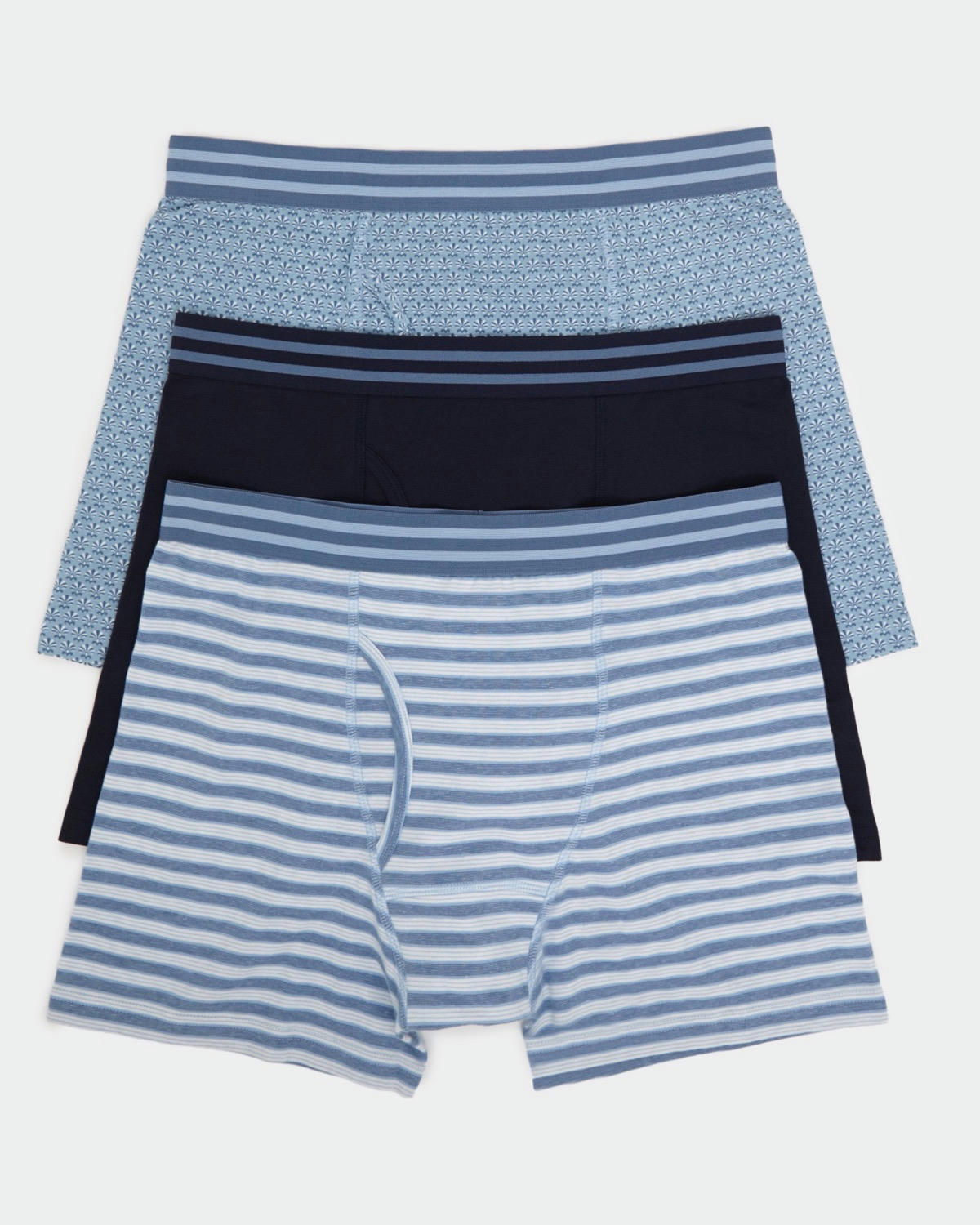 Black Cotton Rich Keyhole Trunks - Pack Of 3