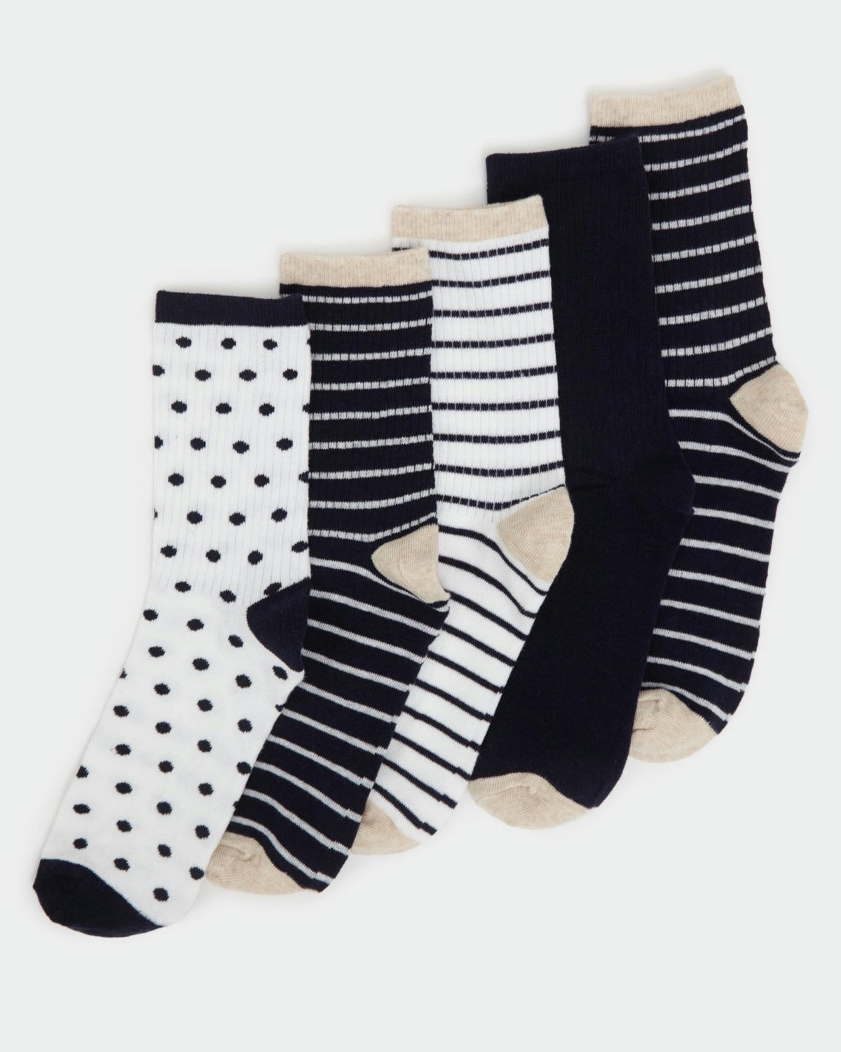 Cotton Rich Crew Socks - Pack Of 5