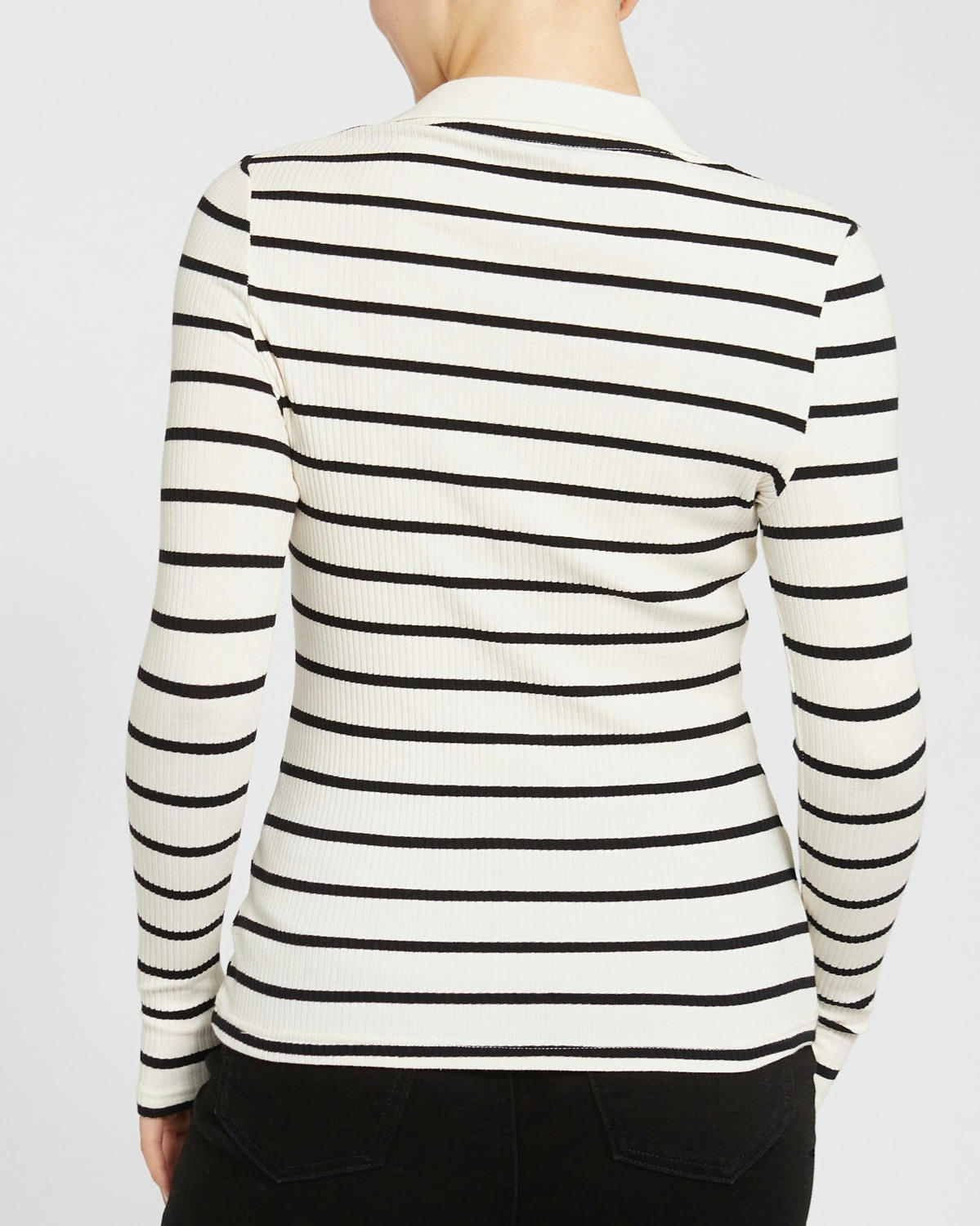 Long-Sleeved Rib Polo