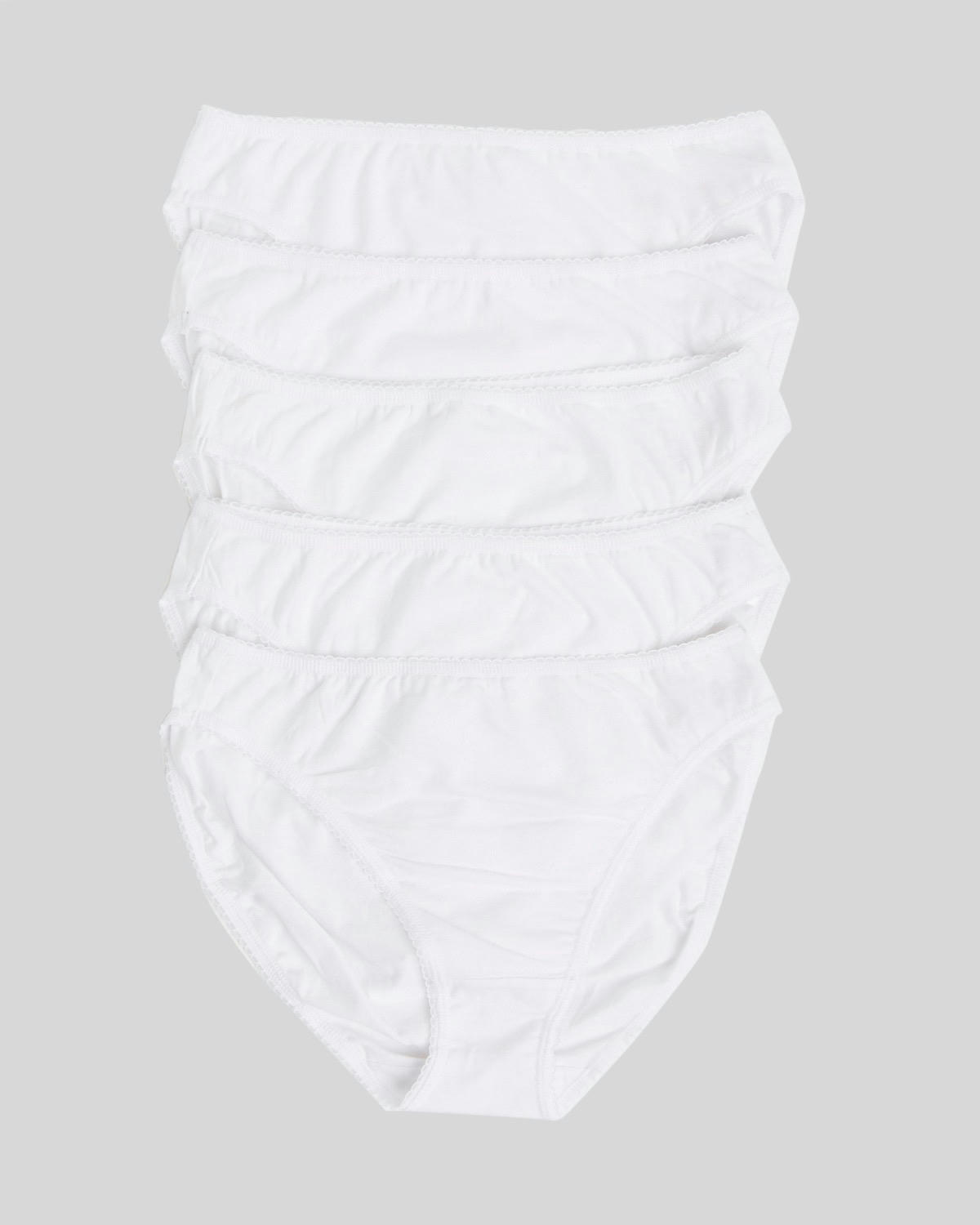 Plain Cotton Rich High Leg Briefs - Pack of 5