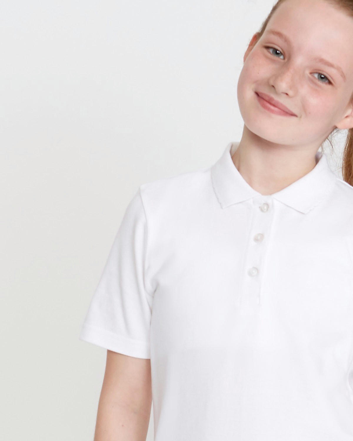 Girls Stain Release Short-Sleeved Slim Polo Shirts - Pack Of 2
