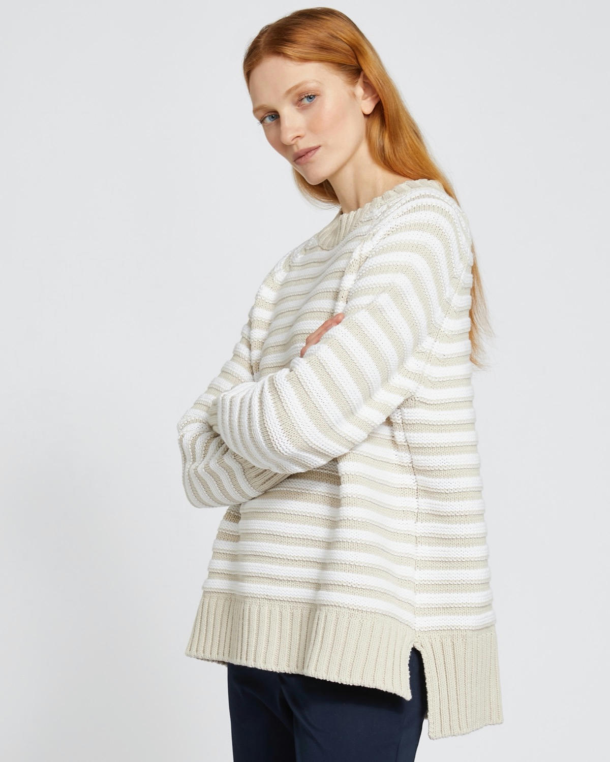 Carolyn Donnelly The Edit Stripe Crew Neck Sweater