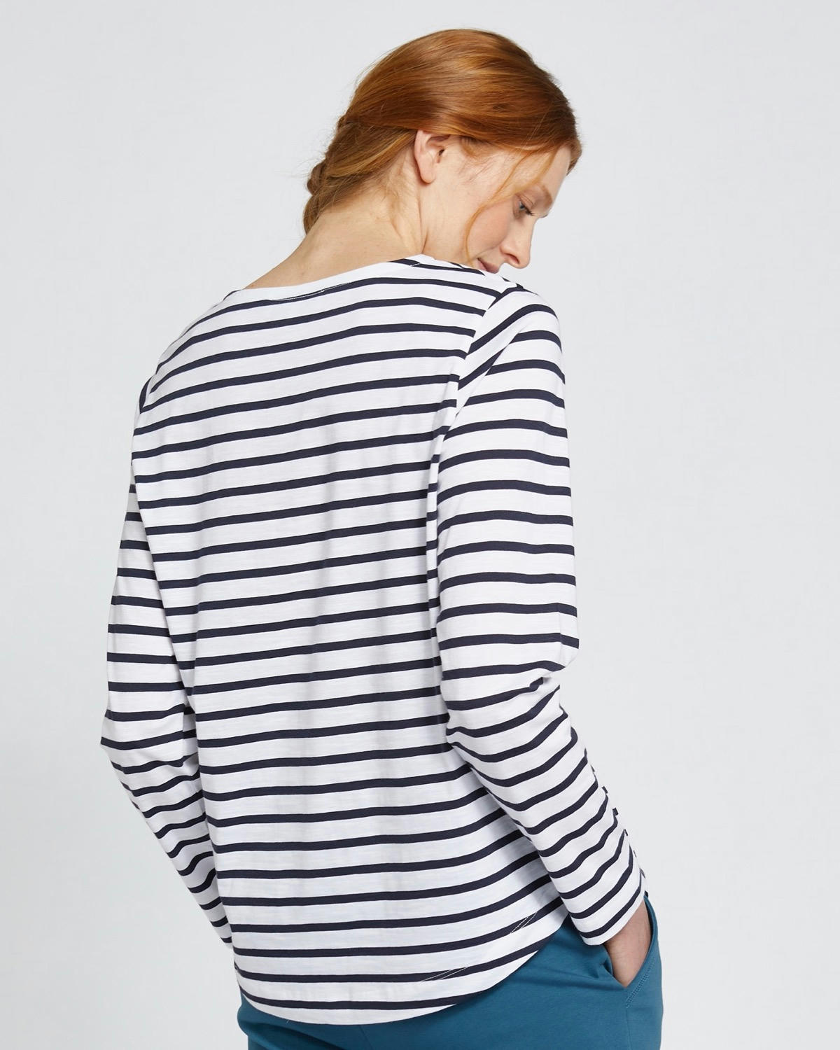 Carolyn Donnelly The Edit Navy Cotton Stripe Top