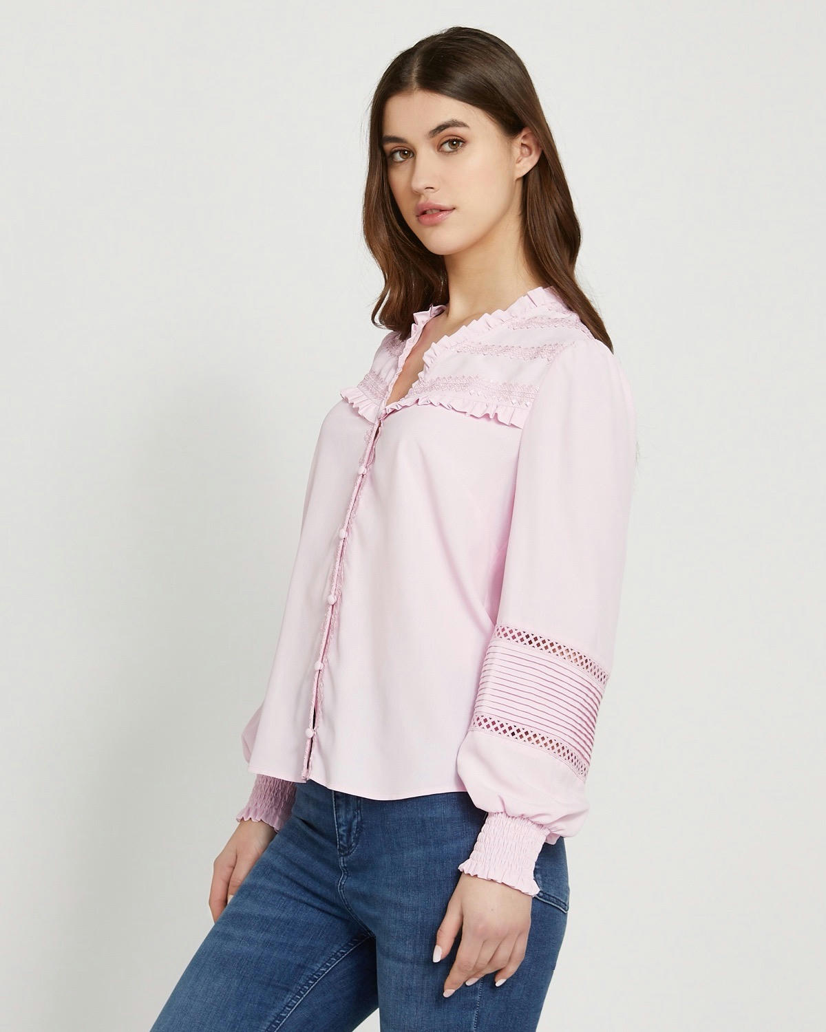 Savida Lily Lace Button Up Blouse