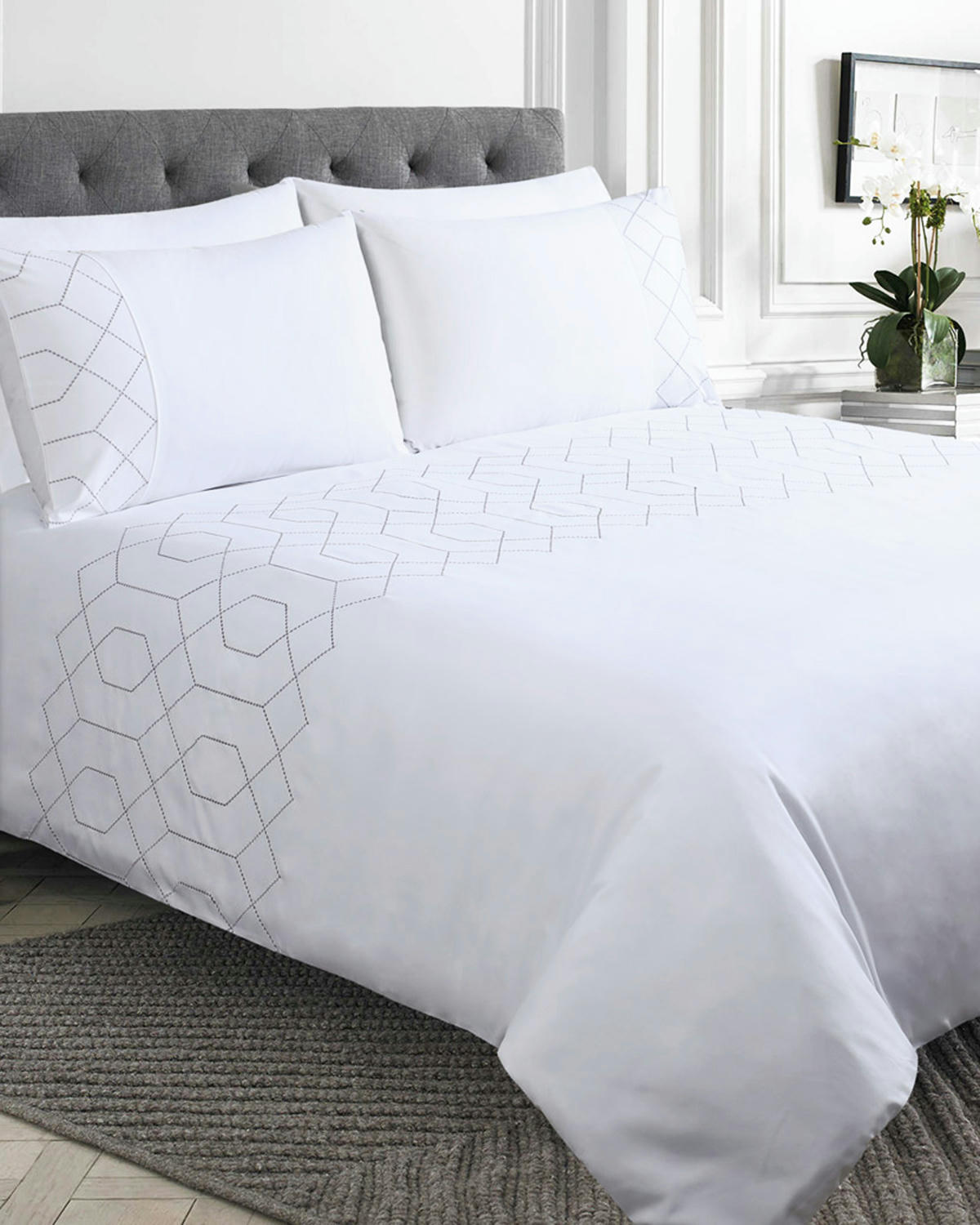 Geo Embroidered Duvet Set