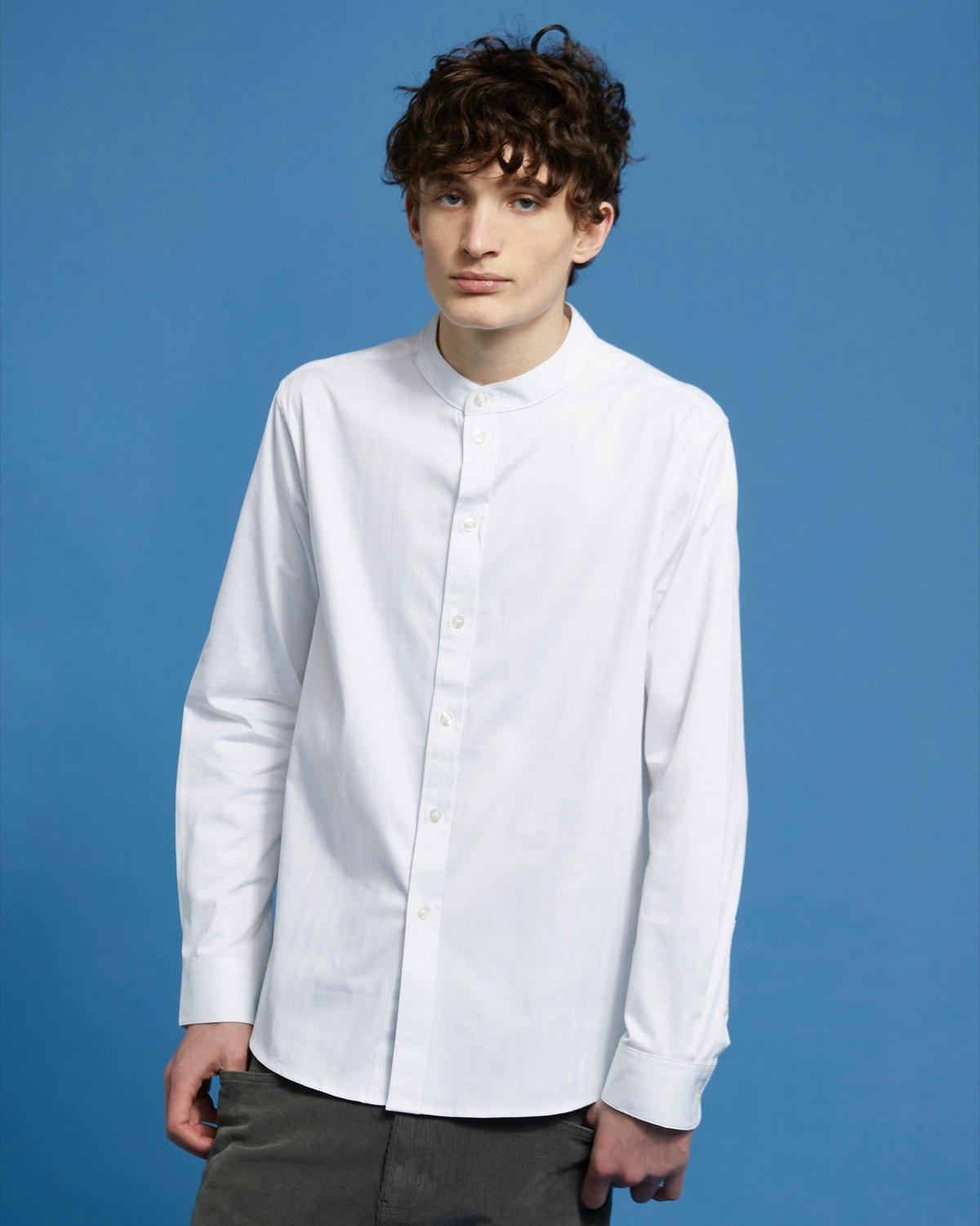 Paul Galvin Oxford Herringbone Grandad Shirt