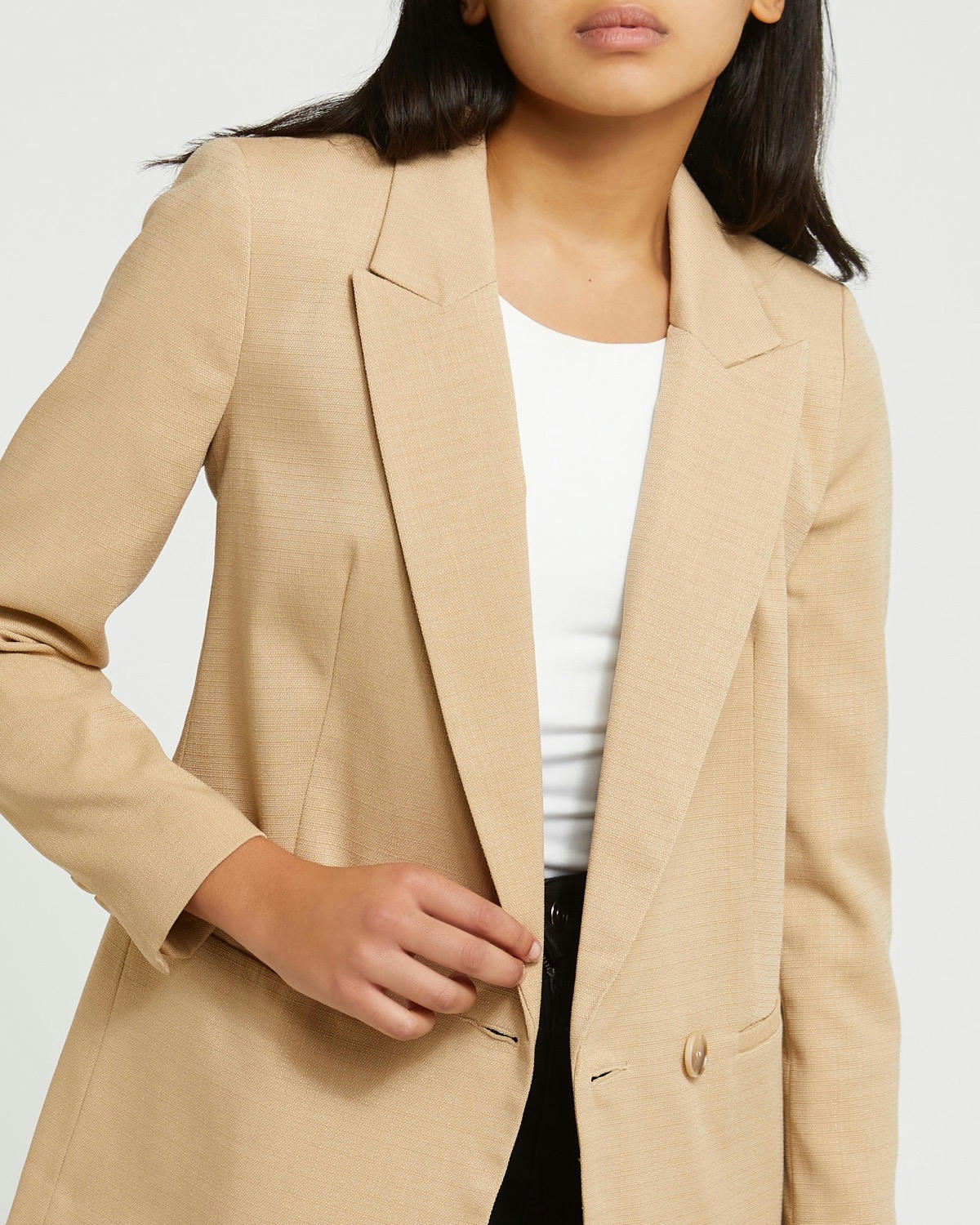 Textured Double-Breasted Blazer