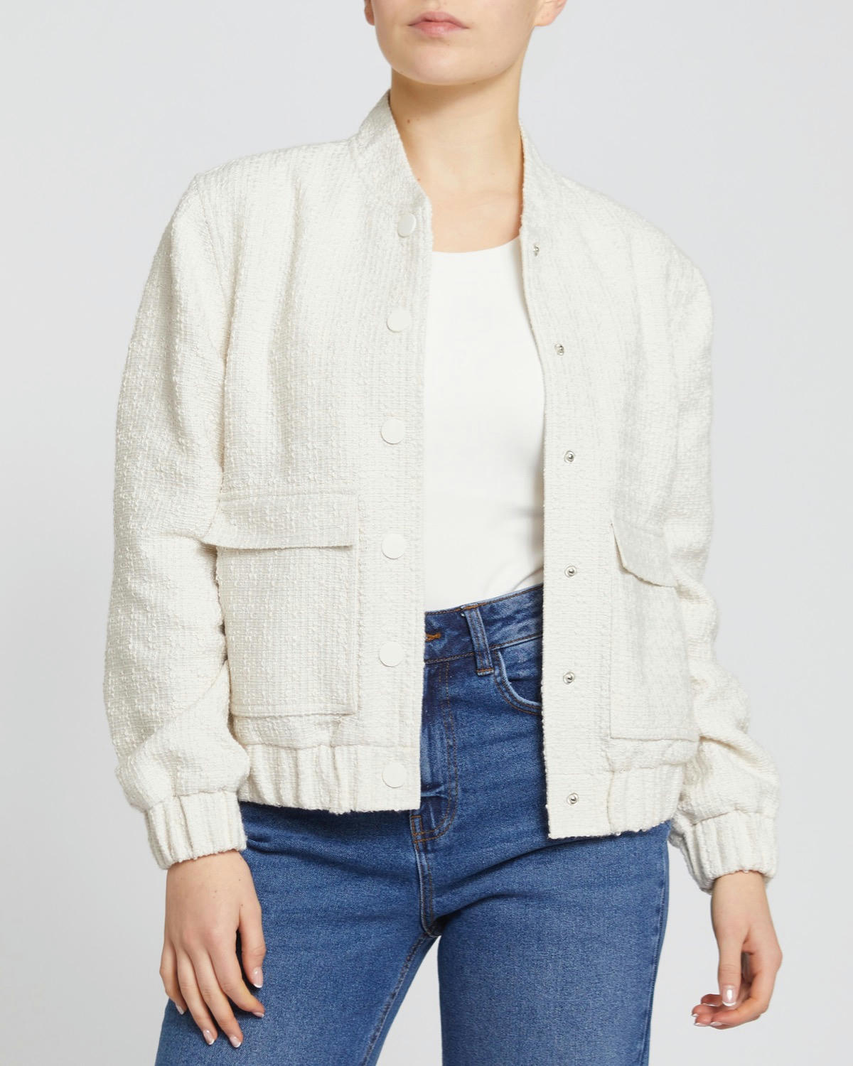 Bouclé Bomber Jacket