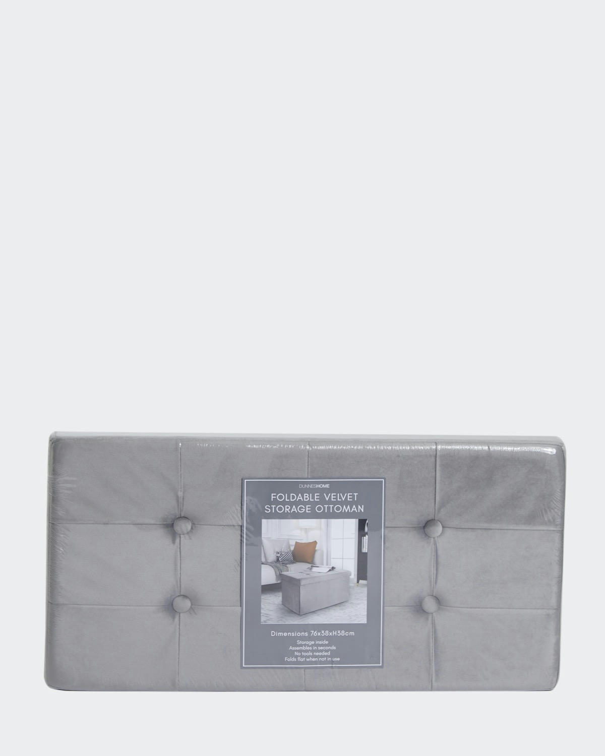 Velvet Ottoman With Storage and Lid