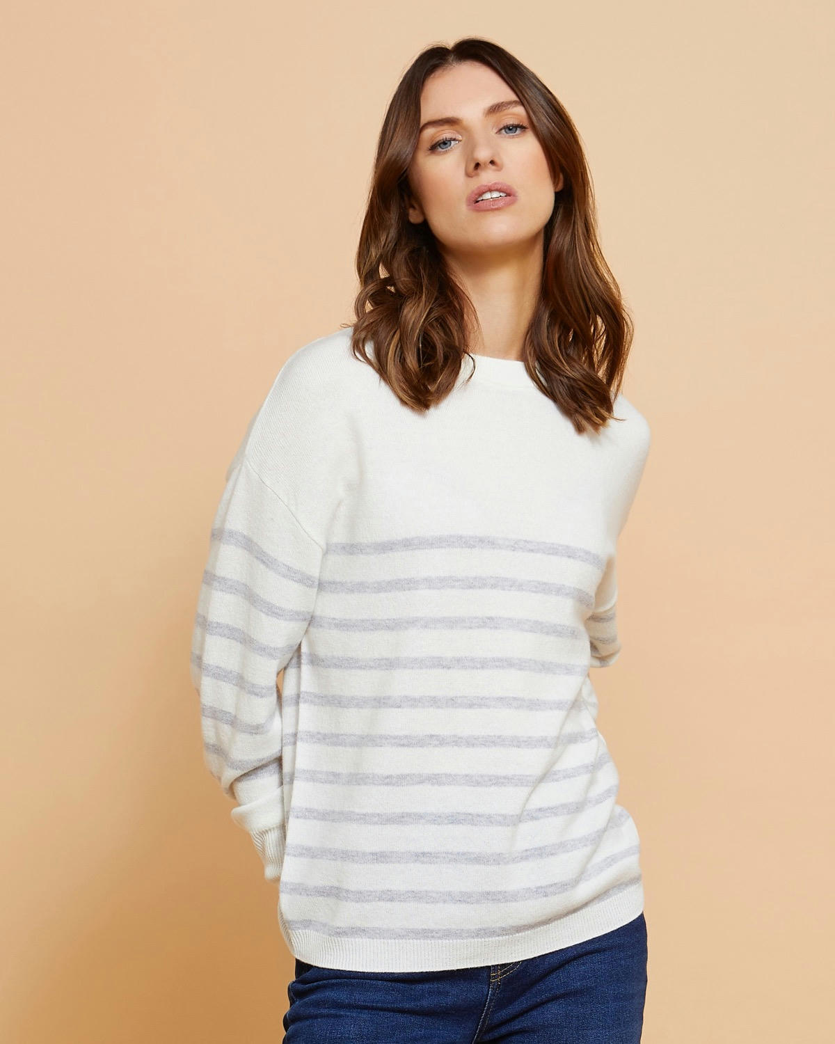 Paul Costelloe Living Studio Merino Stripe Crew Jumper