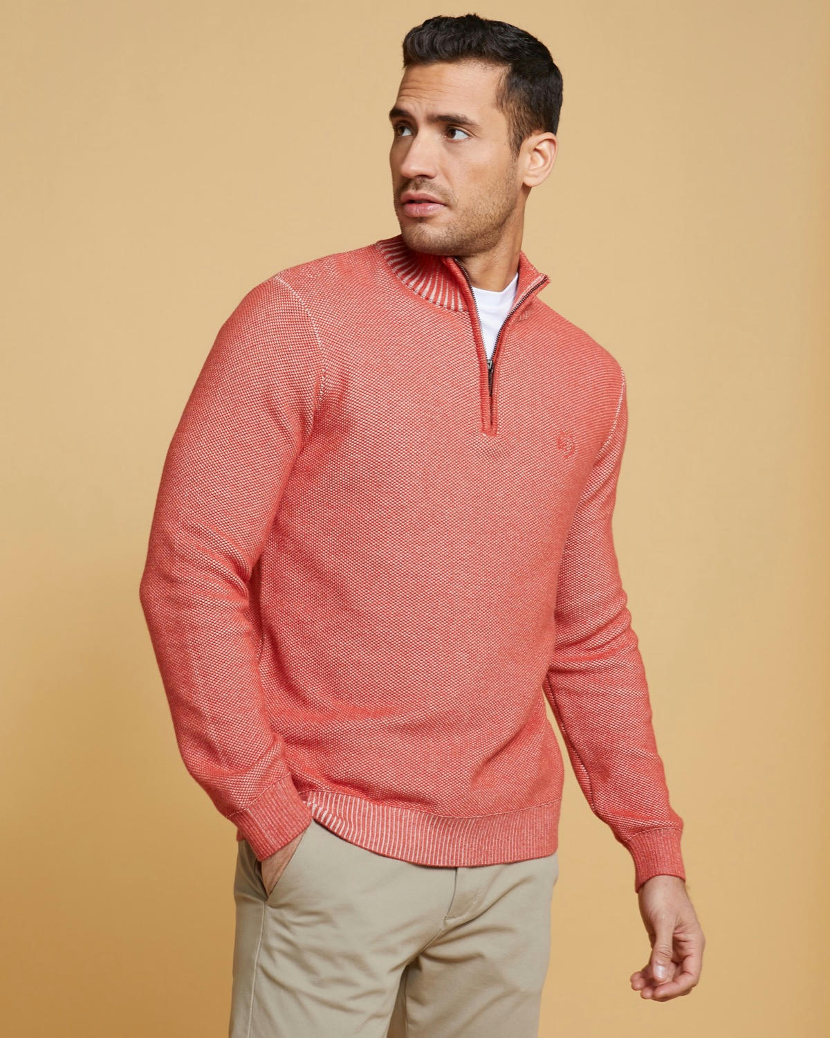 Paul Costelloe Living Textured Quarter Zip Jumper