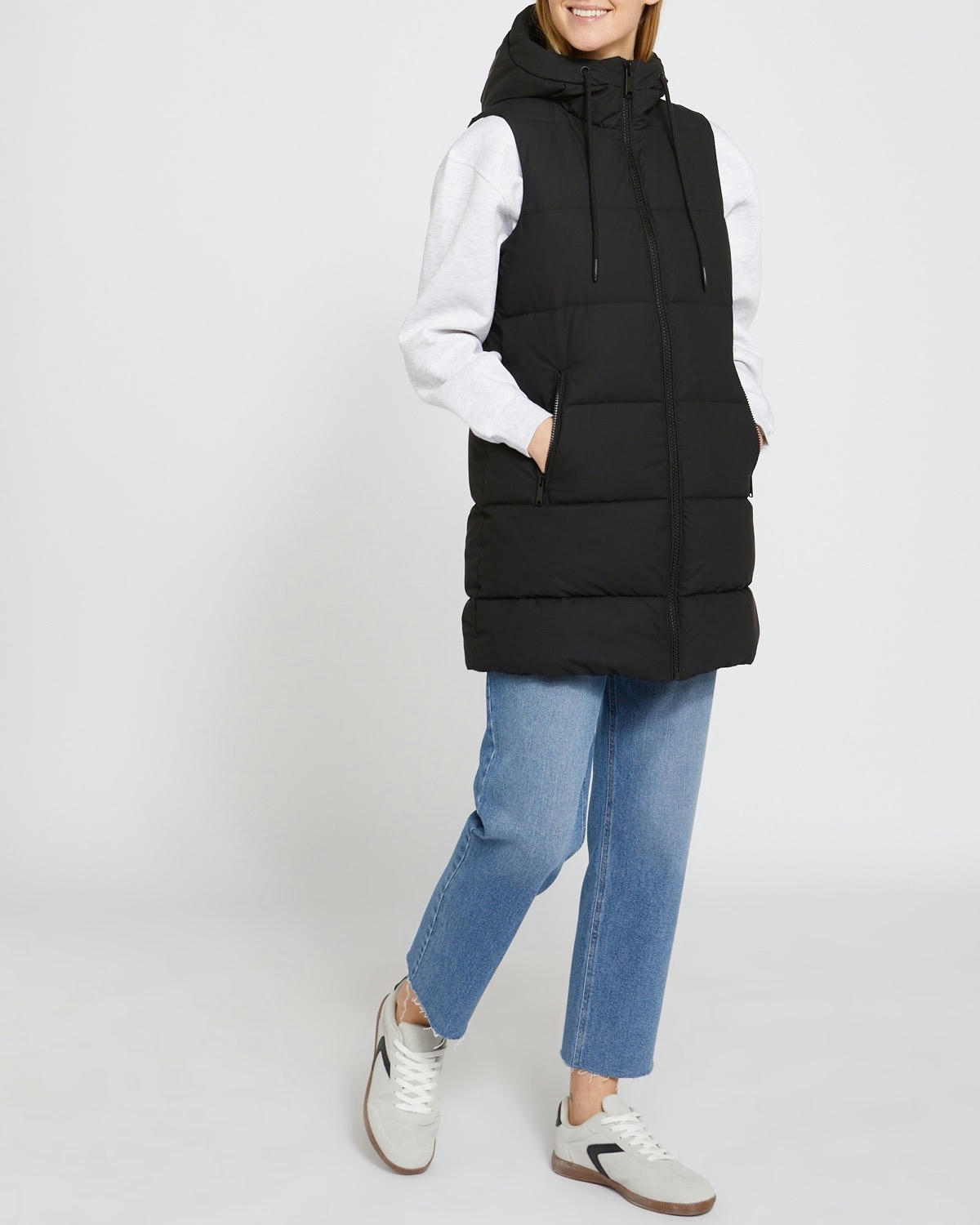 Padded Hooded Midi Gilet