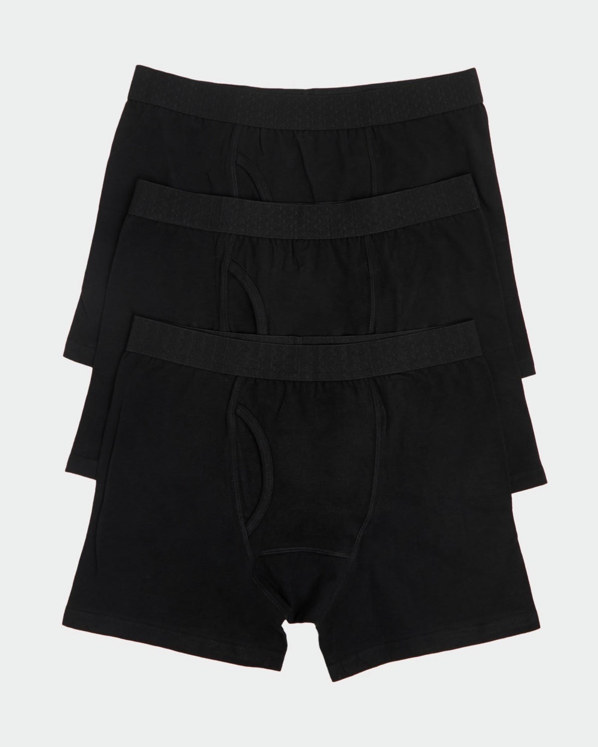 Black Cotton Rich Keyhole Trunks - Pack Of 3