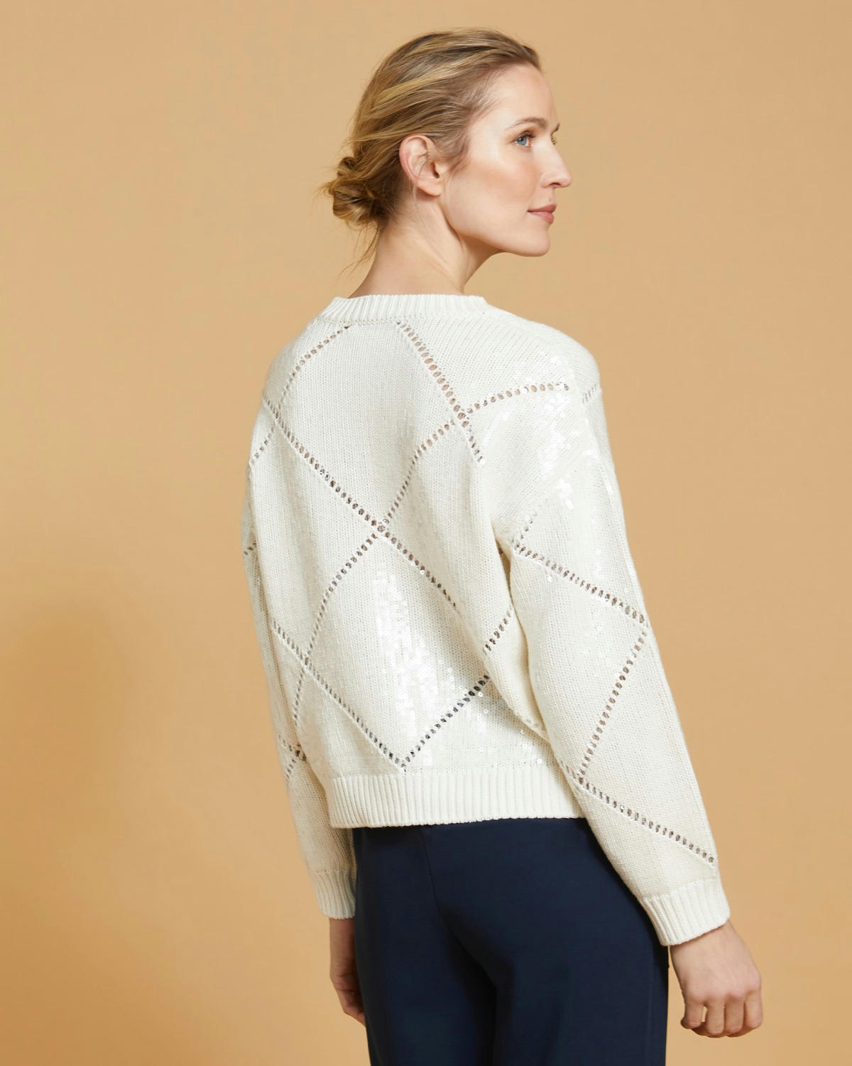 Paul Costelloe Living Studio Cotton Diamond Sequin Jumper
