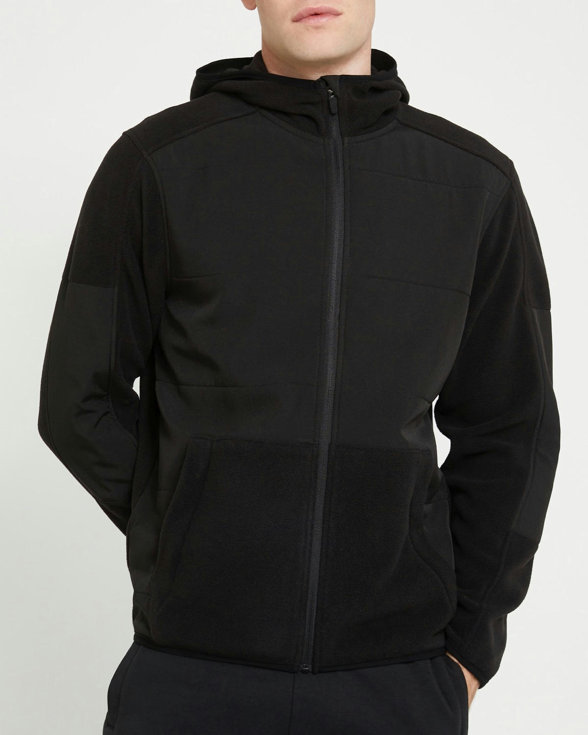Woven Panel Fleece Jacket