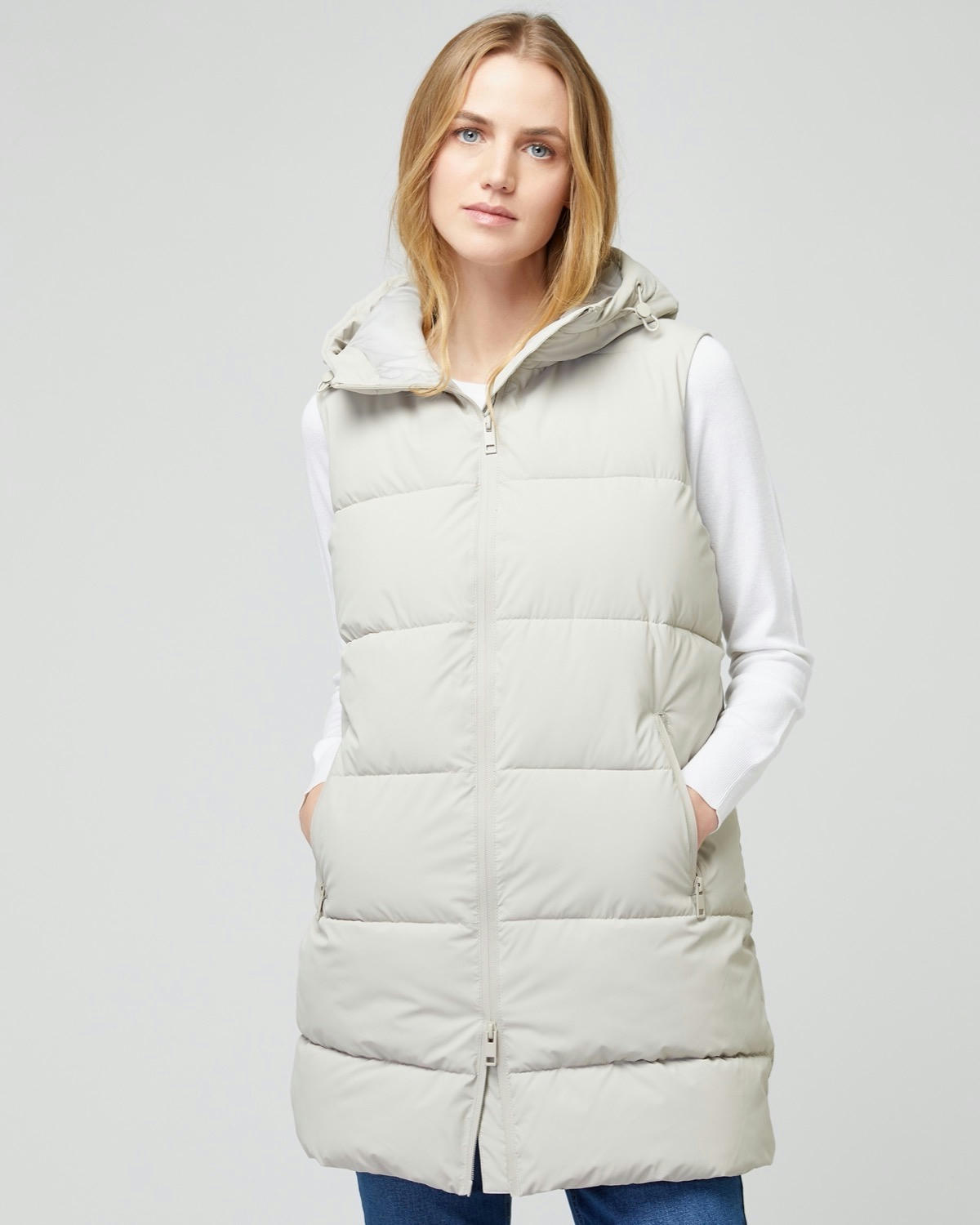 Padded Hooded Midi Gilet
