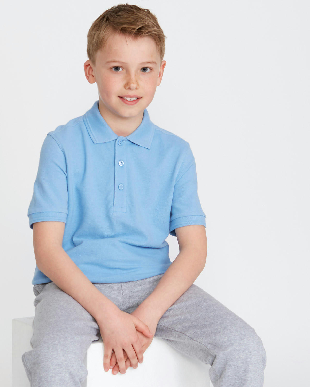 Boys Stain Release Short-Sleeved Slim Polo Shirts - Pack Of 2