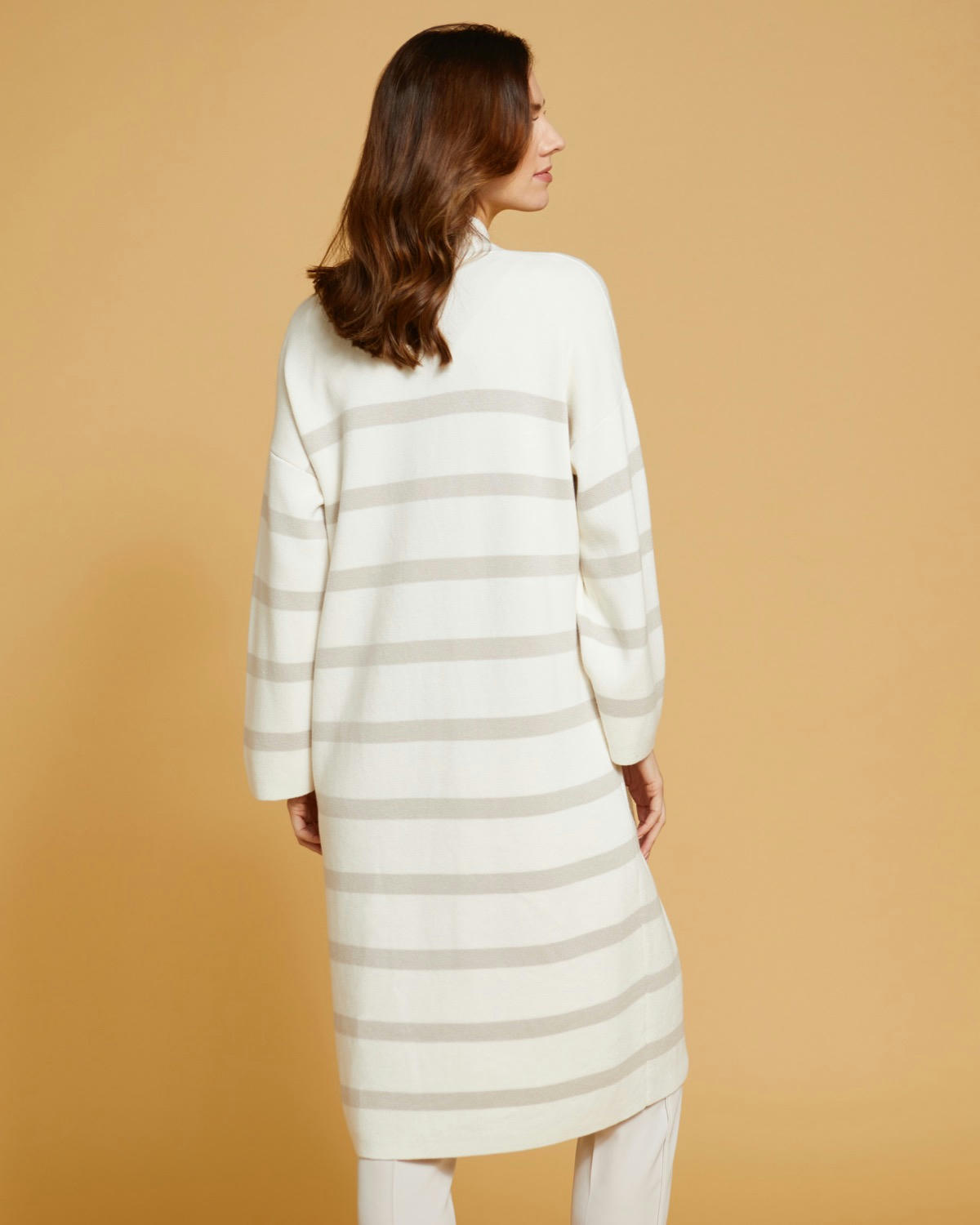 Paul Costelloe Living Studio Stripe Cotton and Merino Wool-Blend Cardigan