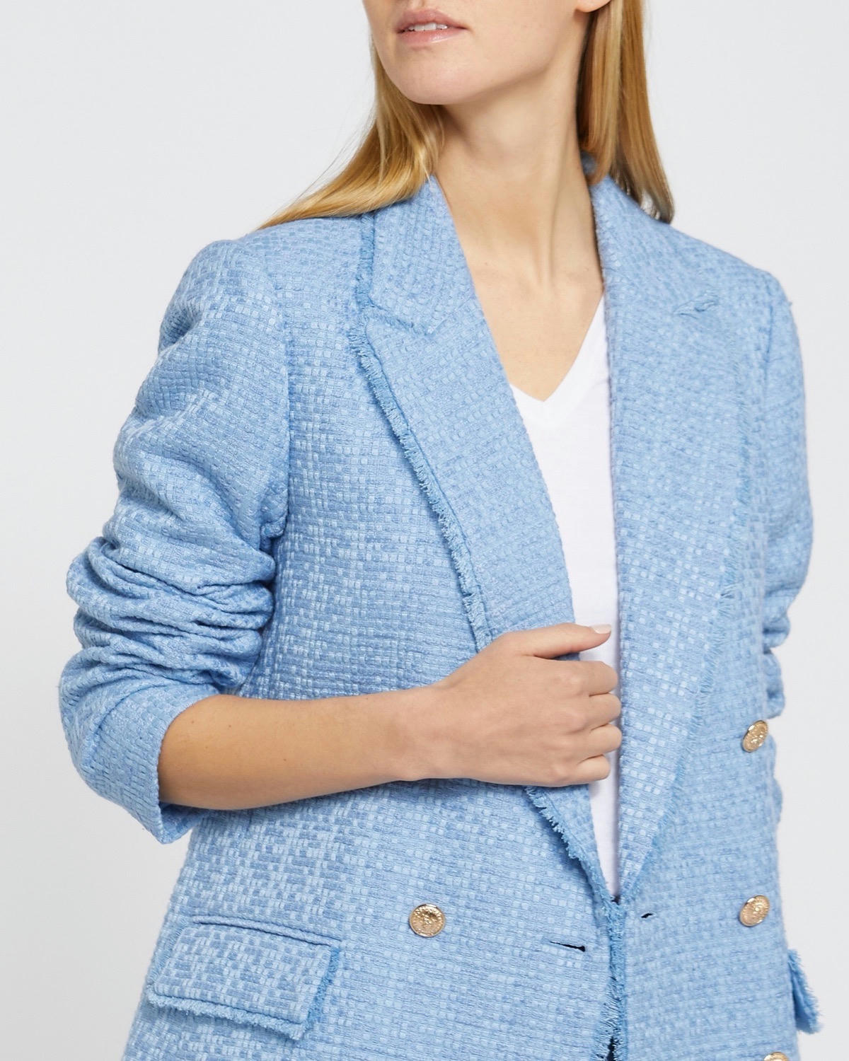 Boucle Double-Breasted Blazer
