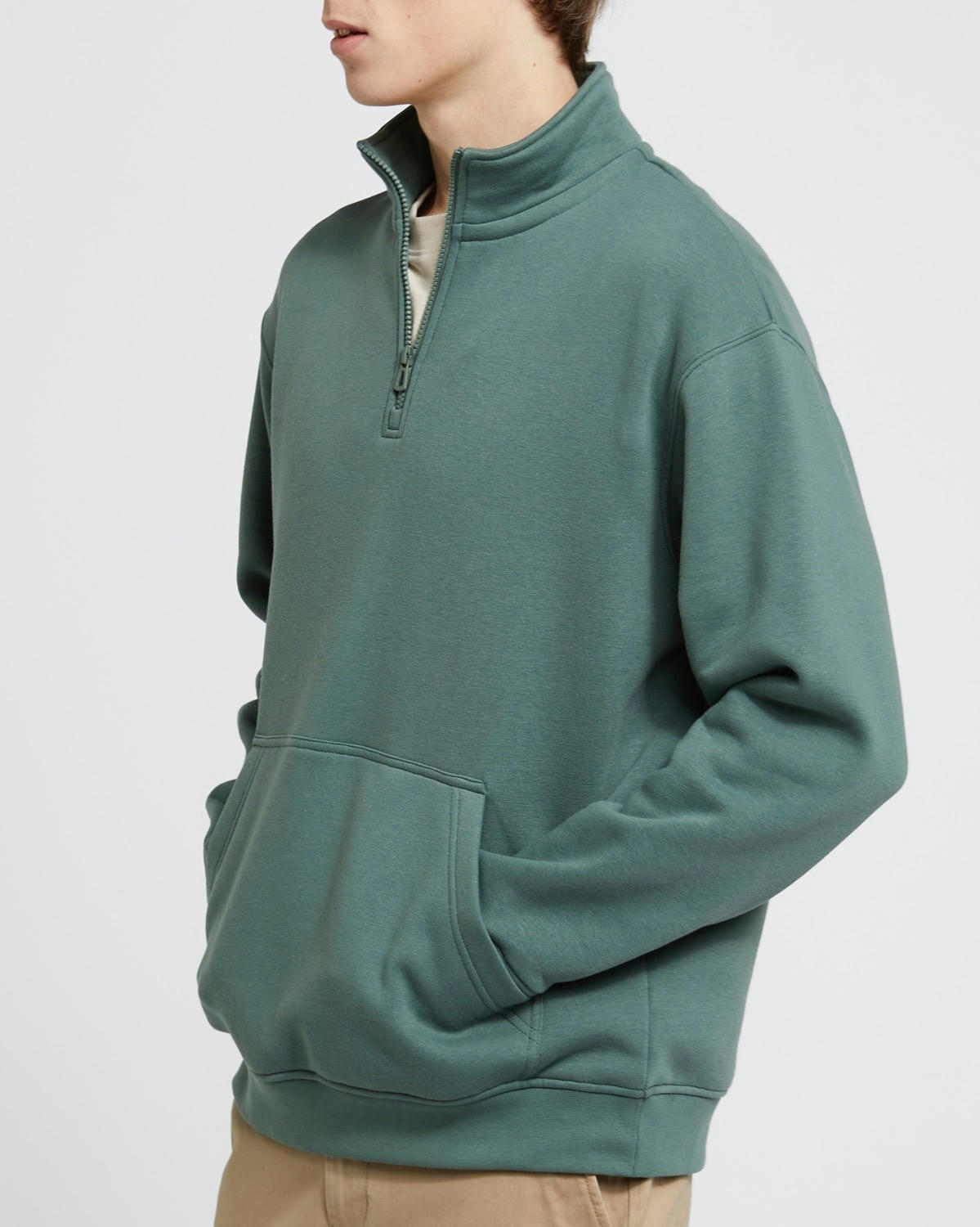 Relaxed Fit Half Zip Sweatshirt
