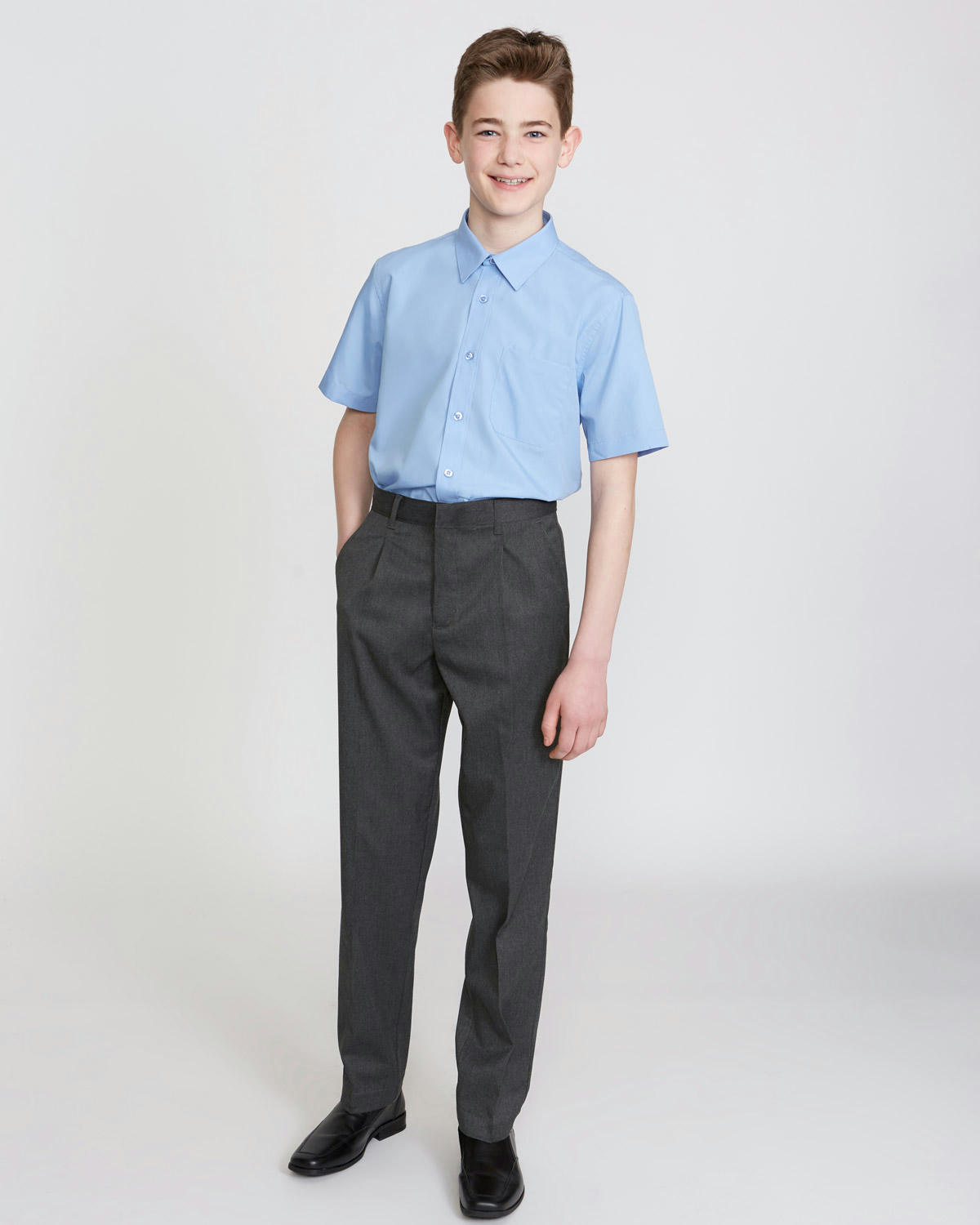 Boys' Stretch Regular Leg Trousers (3-17 years)