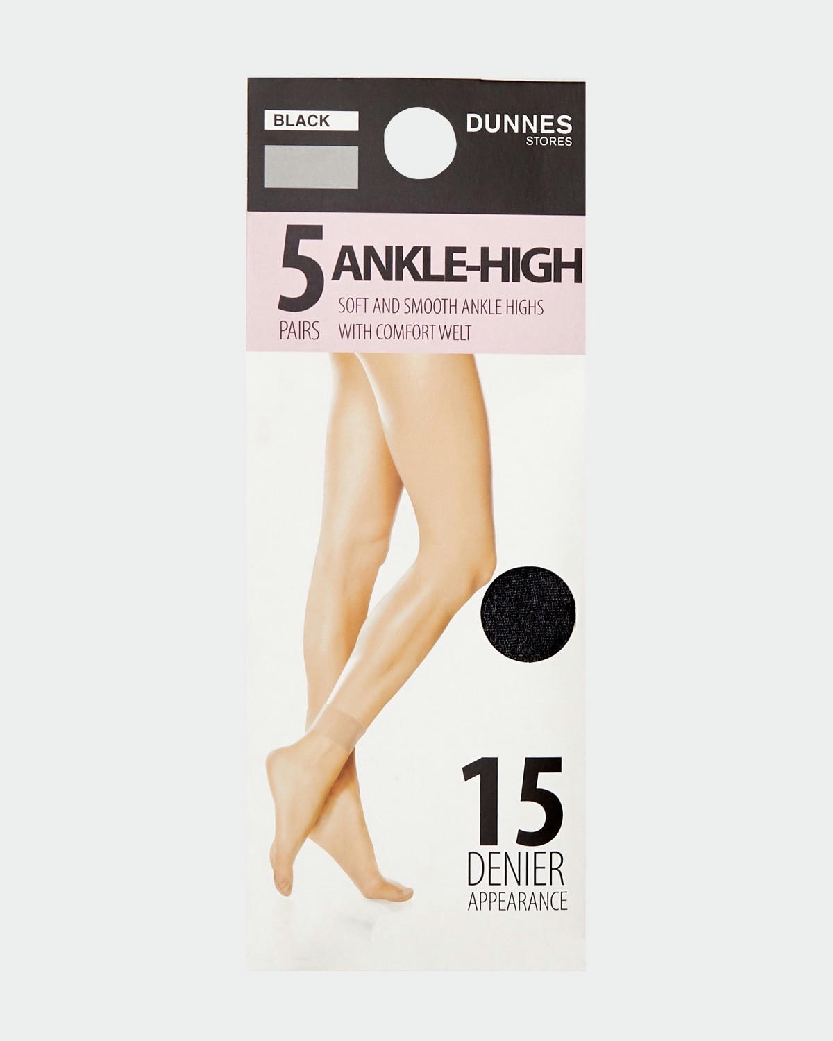 15 Denier Sheer Matt Ankle Highs - Pack Of 5