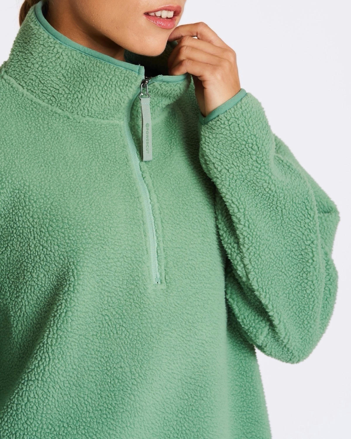 Powercut Ascend Quarter Zip Fleece In Mineral Green