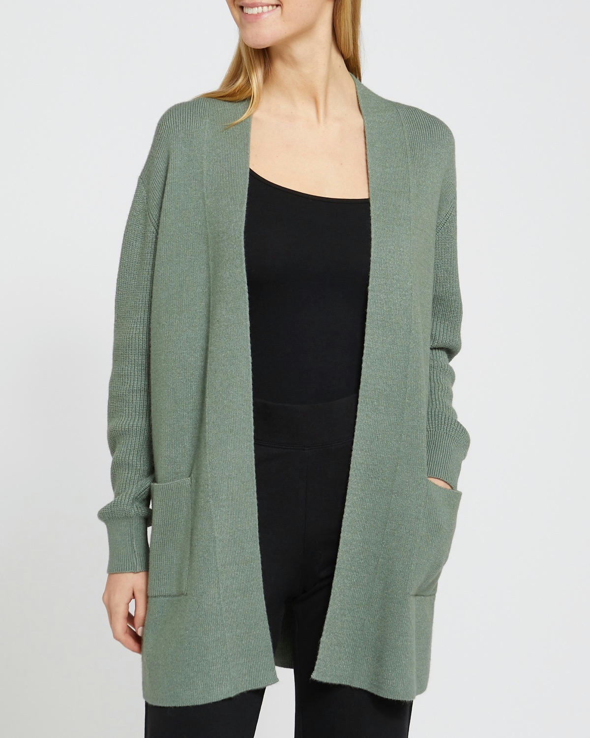 Long Pocket Edge To Edge Cardigan