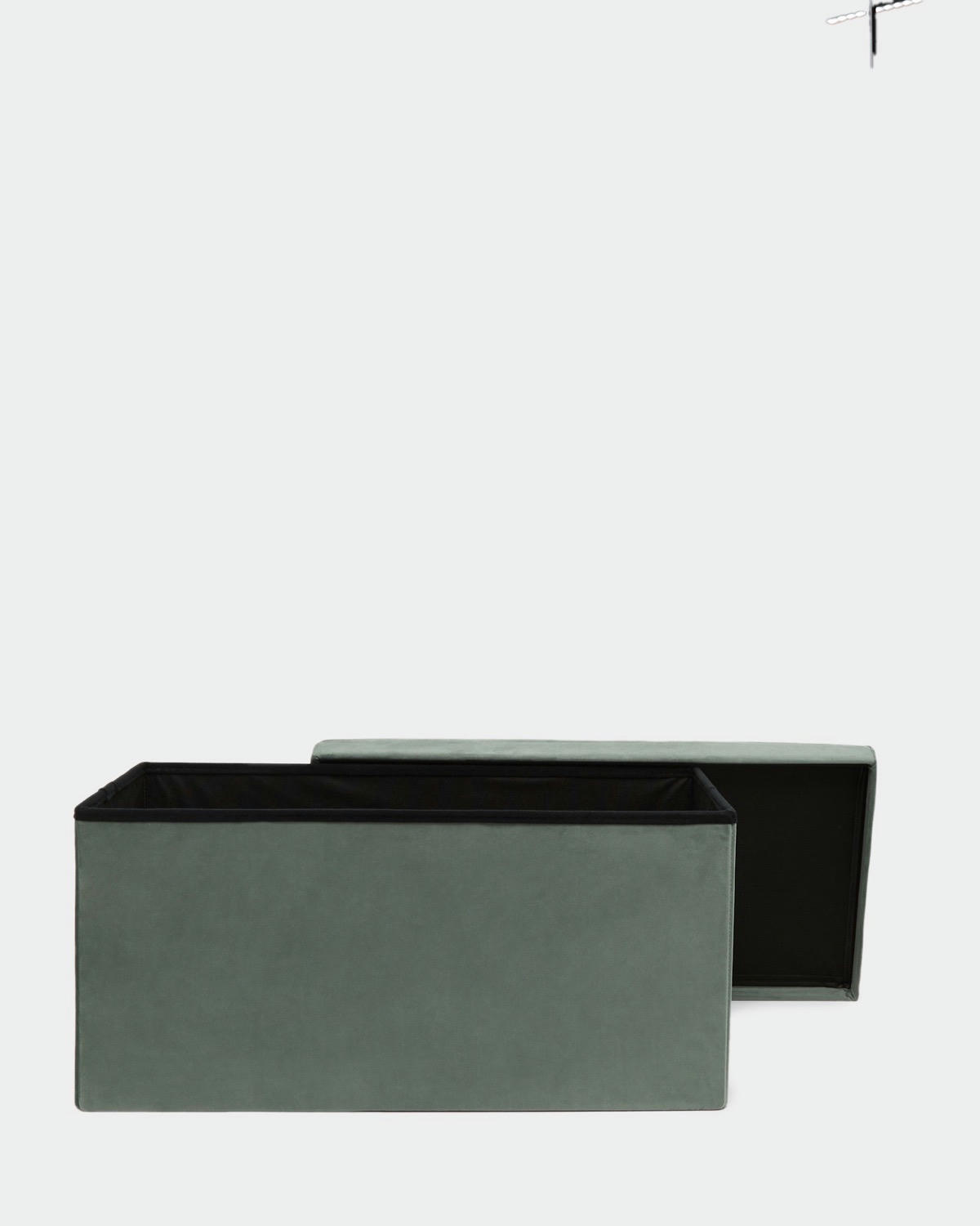 Velvet Ottoman With Storage and Lid