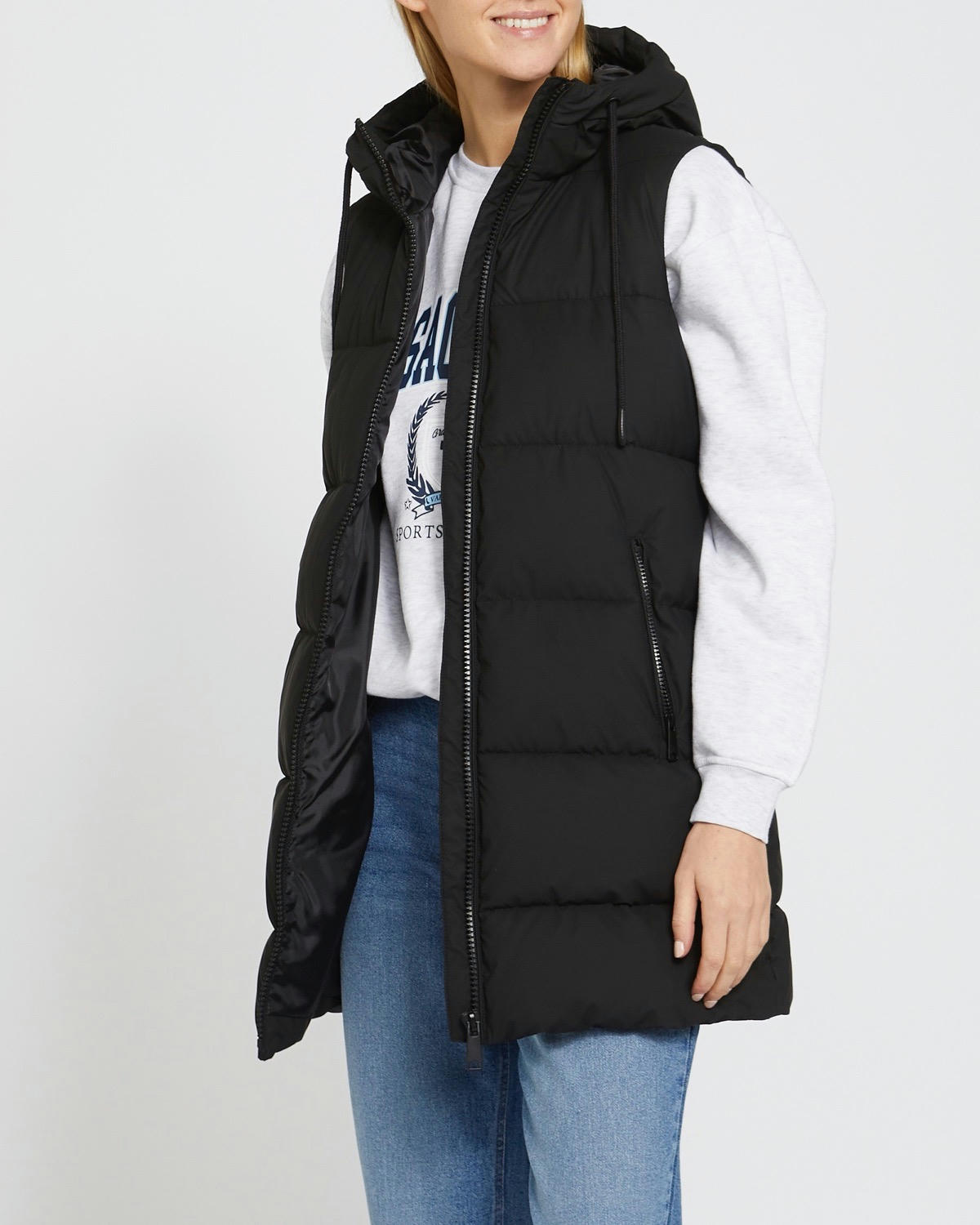 Padded Hooded Midi Gilet