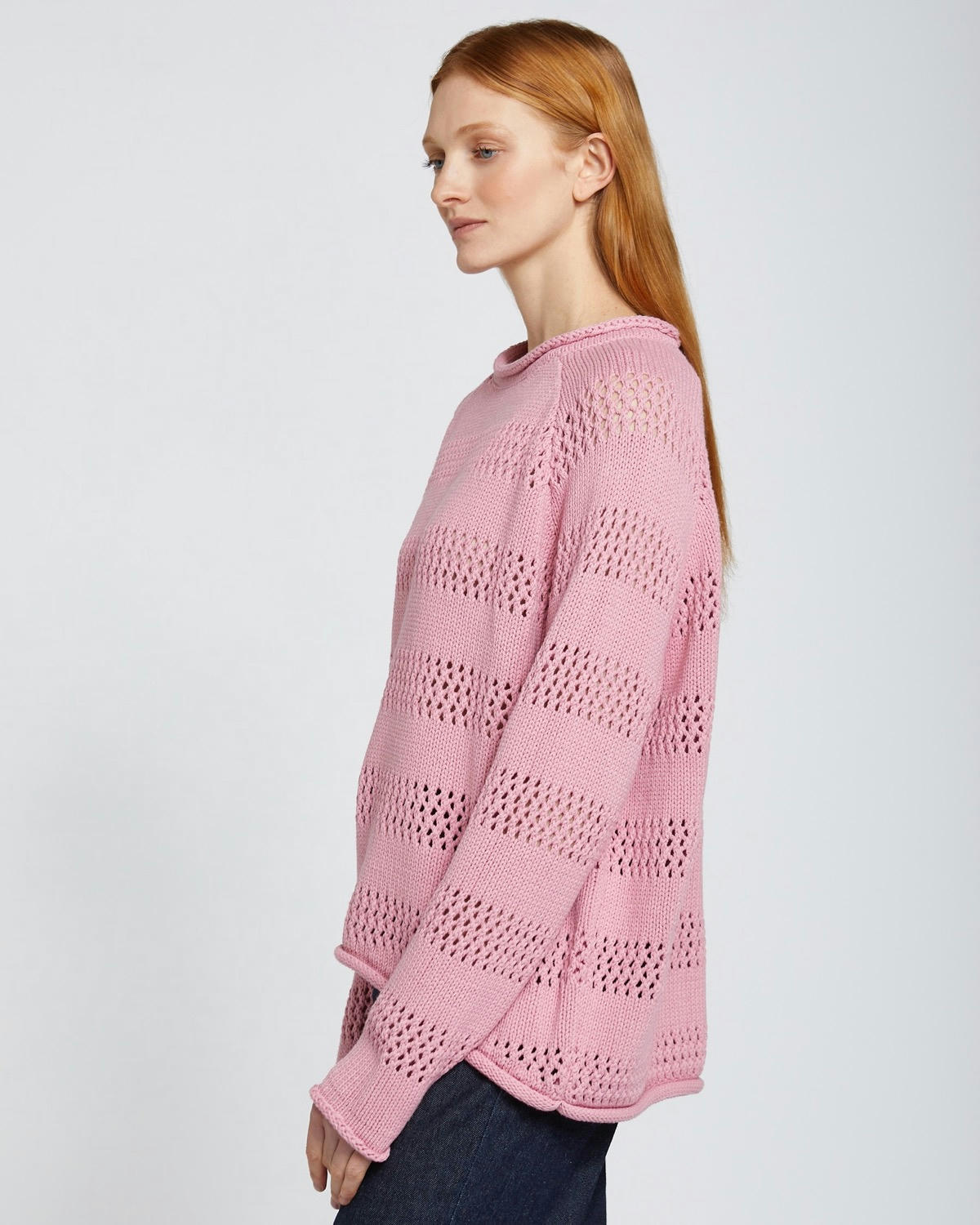 Carolyn Donnelly The Edit Lacey Cotton Blend Stitch Sweater