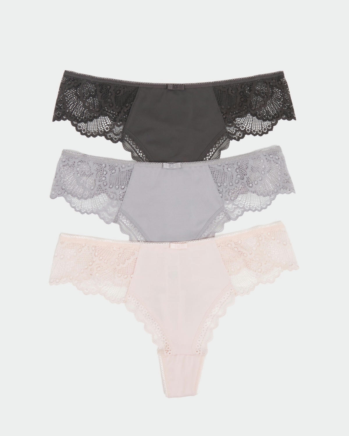Side Lace Thong - Pack Of 3