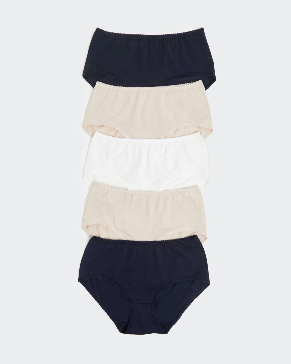 Plain Cotton Rich Midi Briefs - Pack of 5