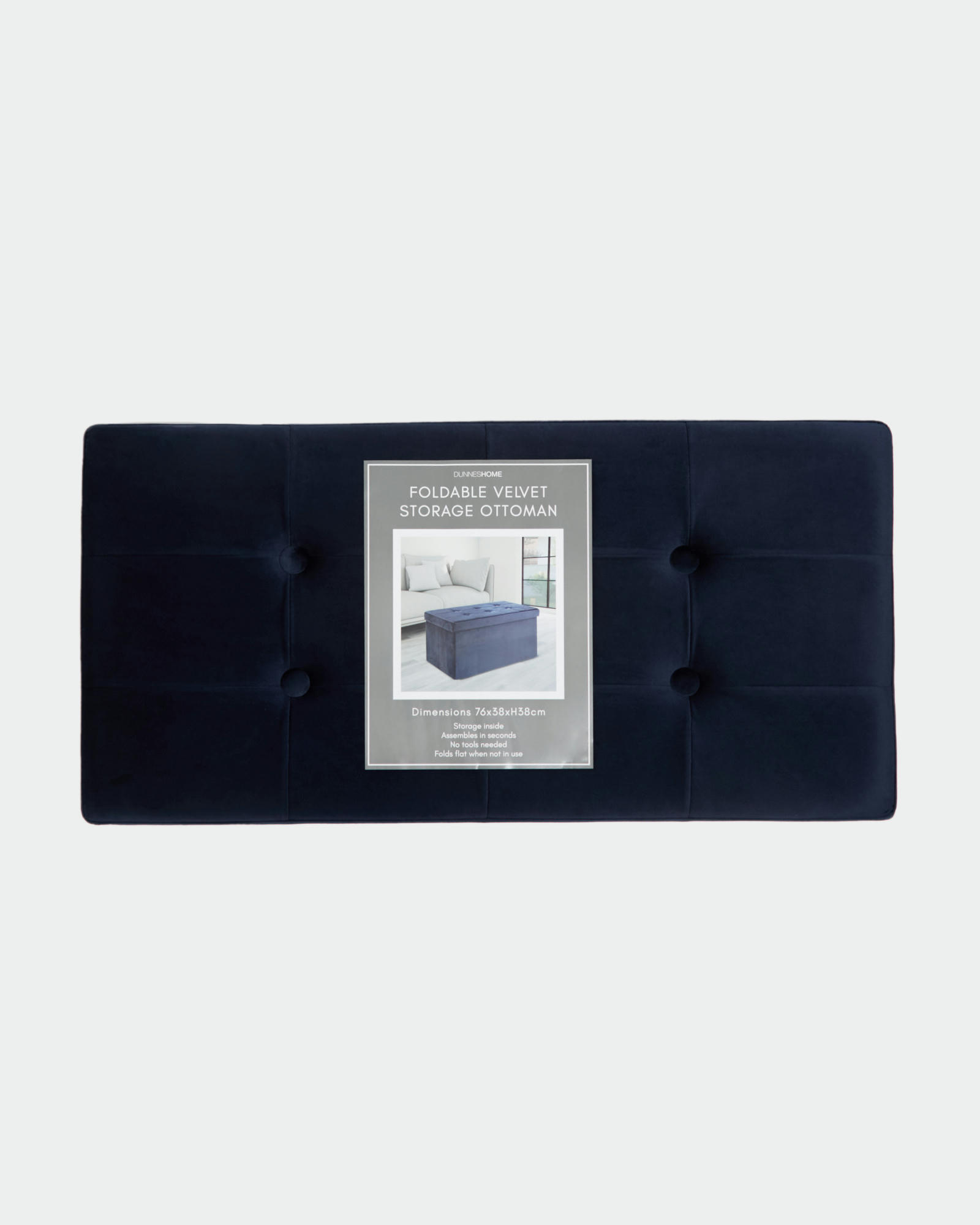 Velvet Ottoman With Storage and Lid