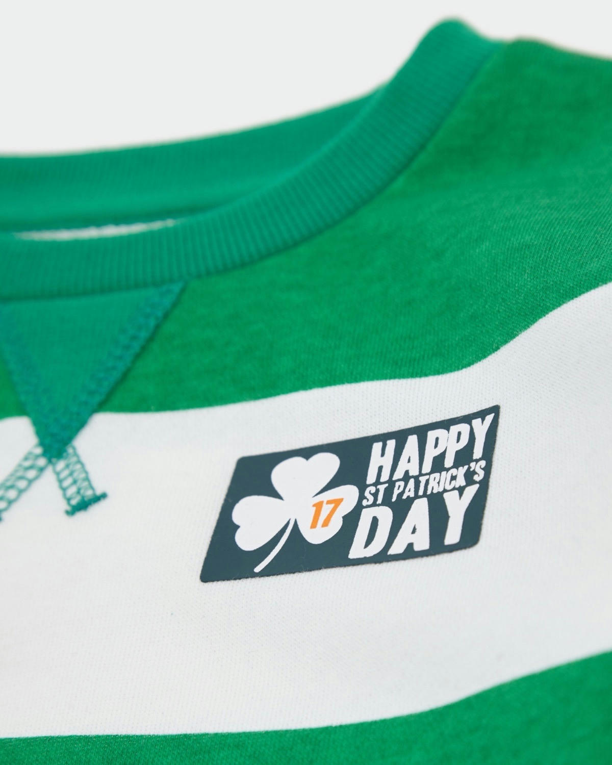 St Patrick's Day Striped Crew Neck Sweatshirt (3-14 Years)