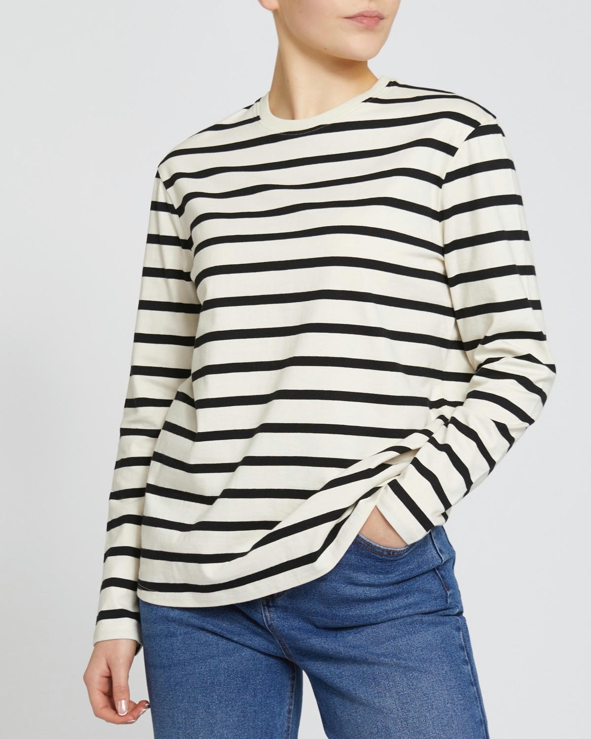 Long-Sleeved Striped Top