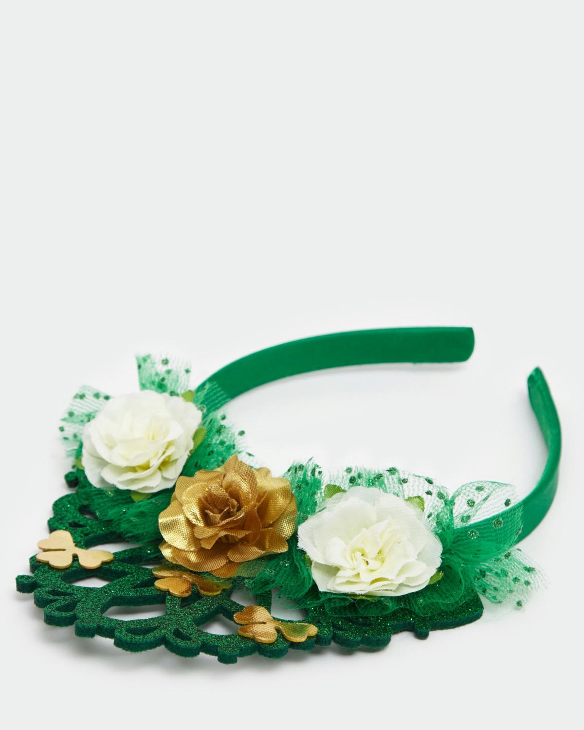 Green Shamrock Tiara Headband