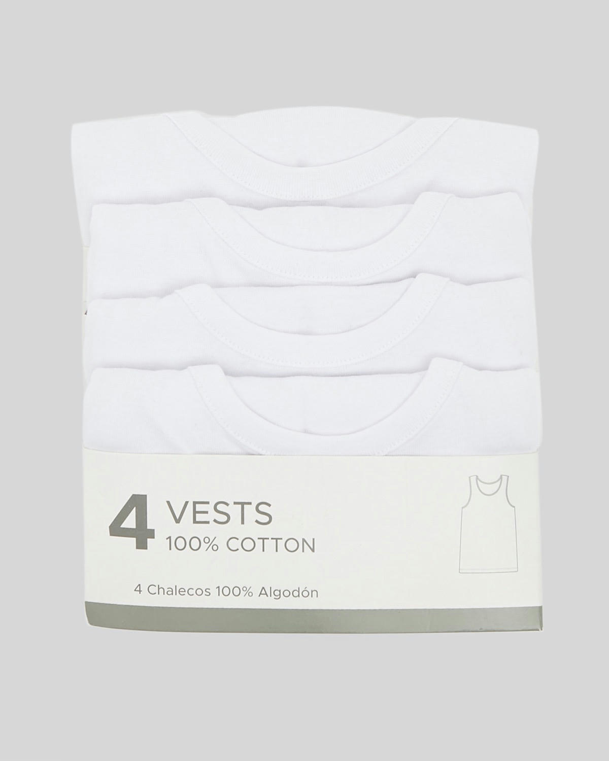 Boys Sleeveless Rib Vests – Pack Of 4 (2 - 14 Years)