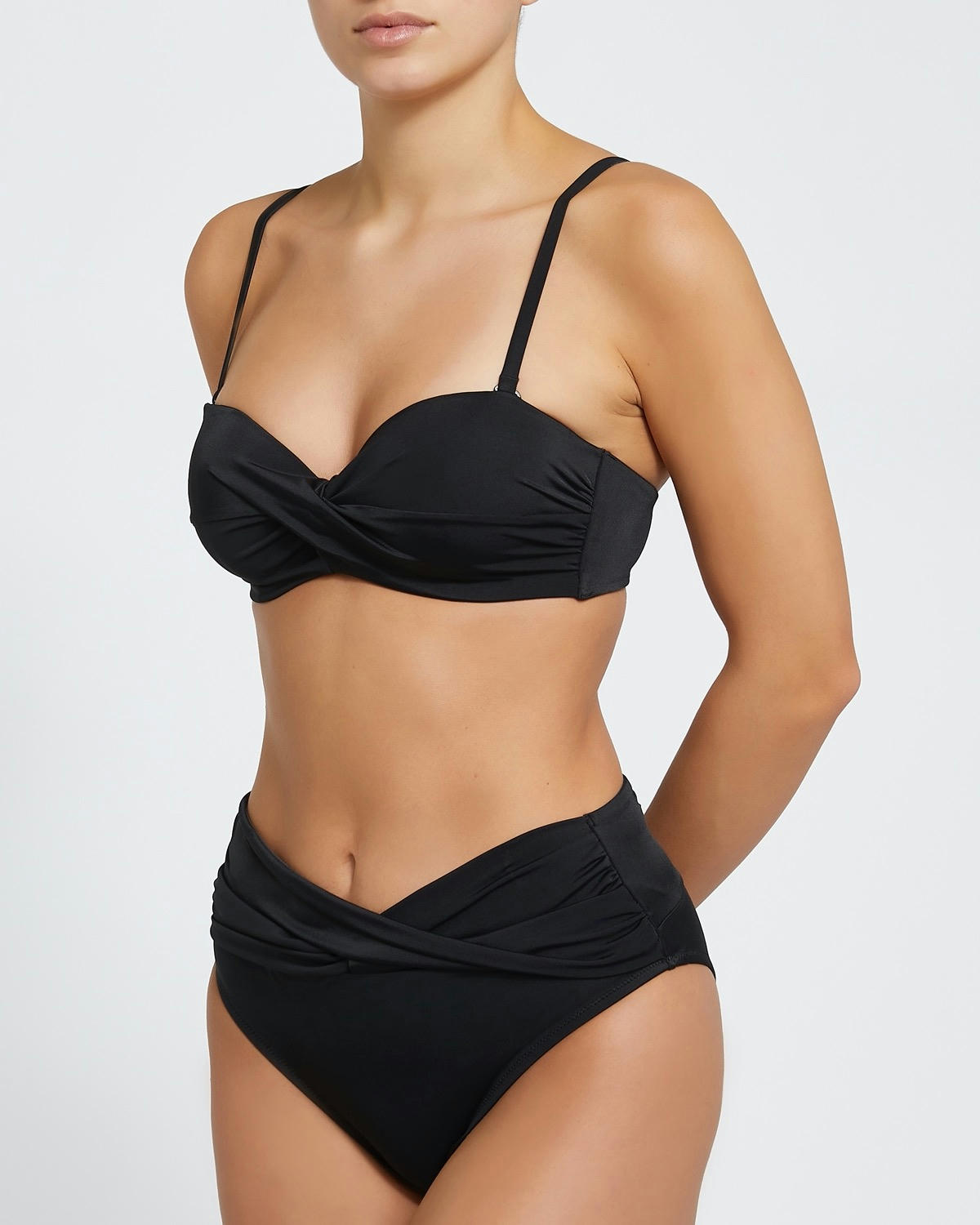 High Waist Fold Down High Leg Bikini Brief