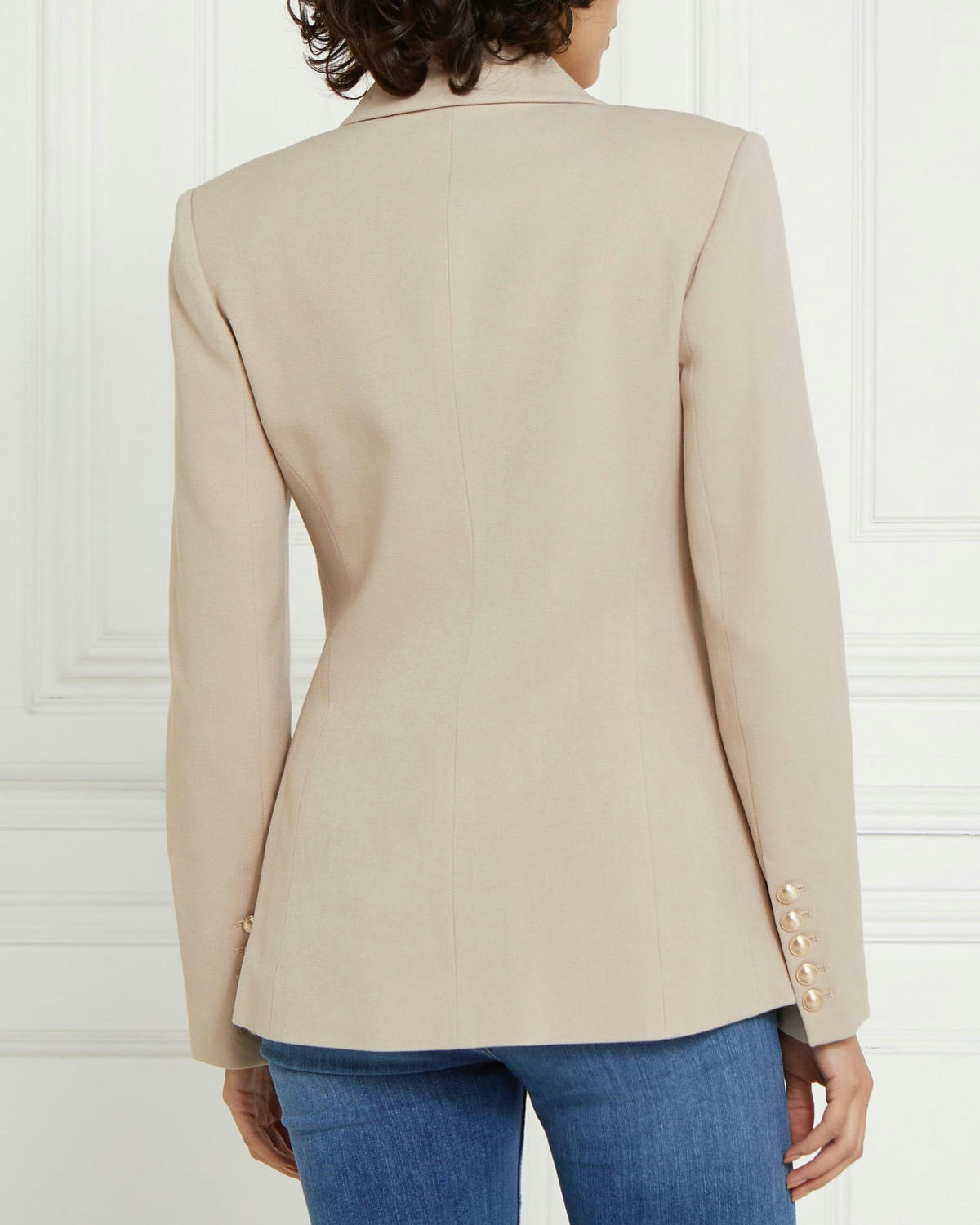 Gallery Double Breasted Blazer With Gold Buttons