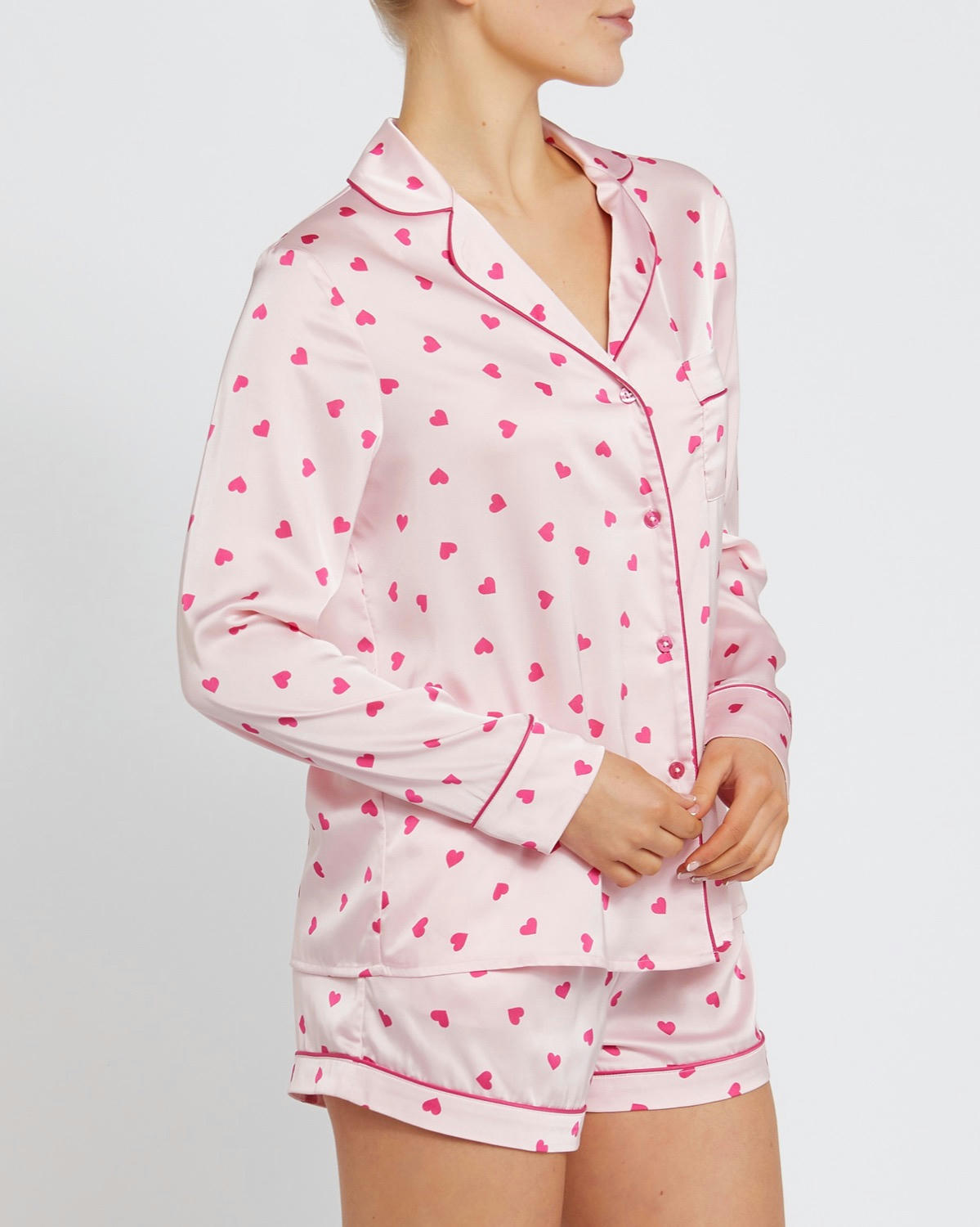 Heart Satin Short Pyjama Set